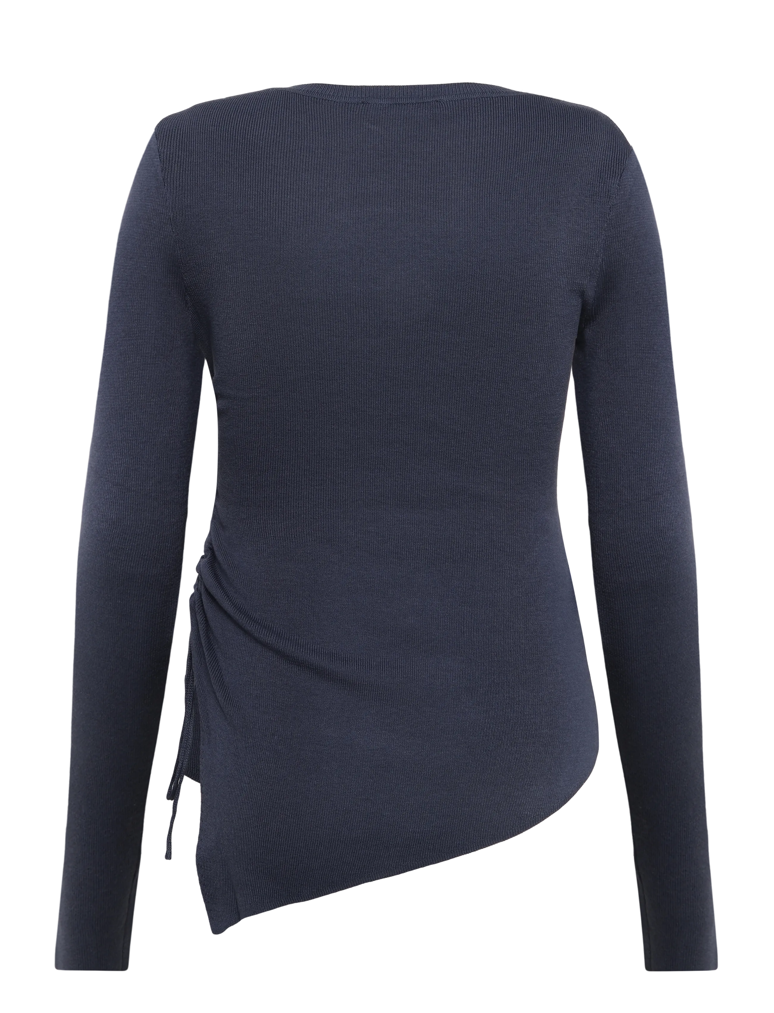Mango - Ruched fine-knit sweater - striktrøjer - dark blue - 2