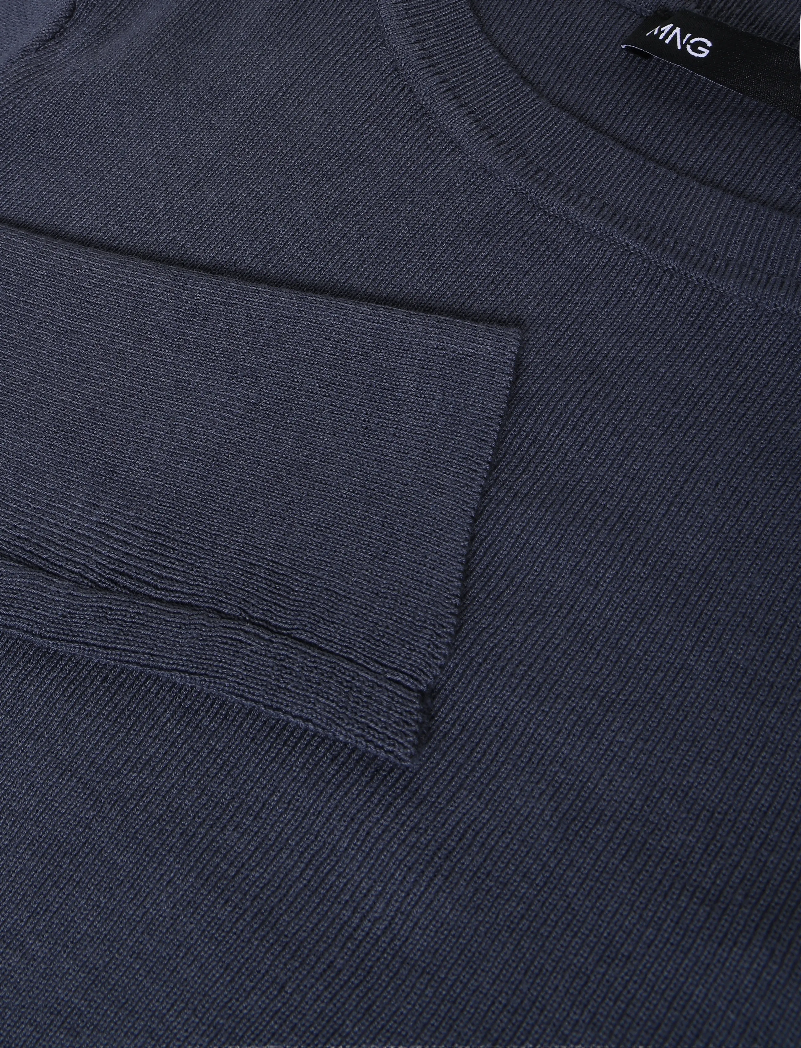 Mango - Ruched fine-knit sweater - striktrøjer - dark blue - 4