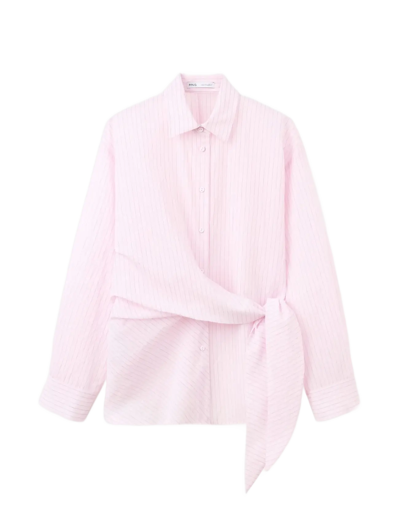 Mango - Striped blouse with bow detail - langærmede skjorter - pink - 1