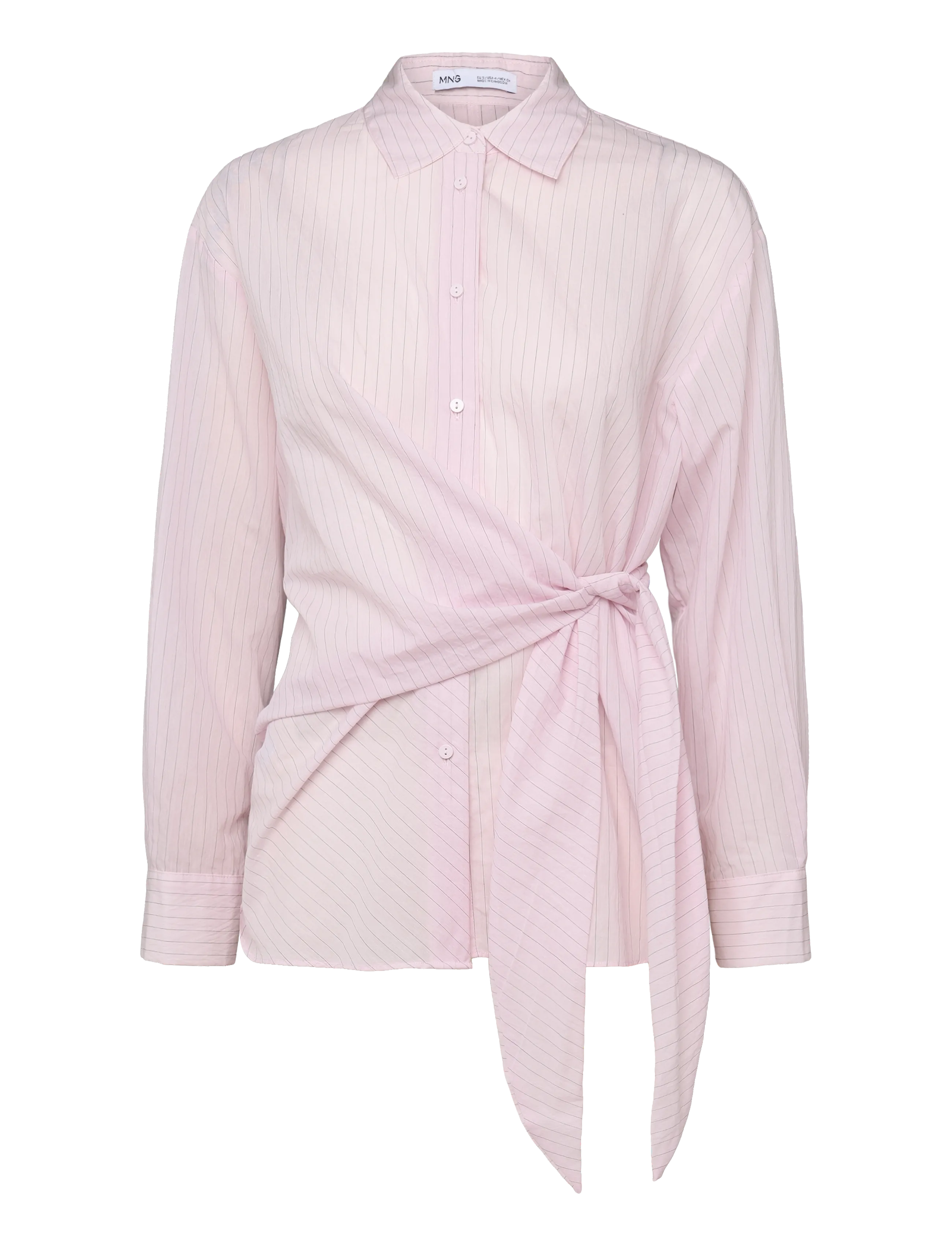 Mango Striped blouse with bow detail - Bluser & Skjorter - PINK / pink/rose