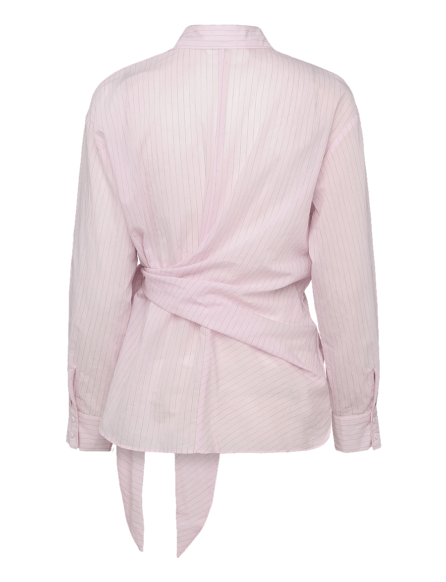 Mango - Striped blouse with bow detail - langærmede skjorter - pink - 2