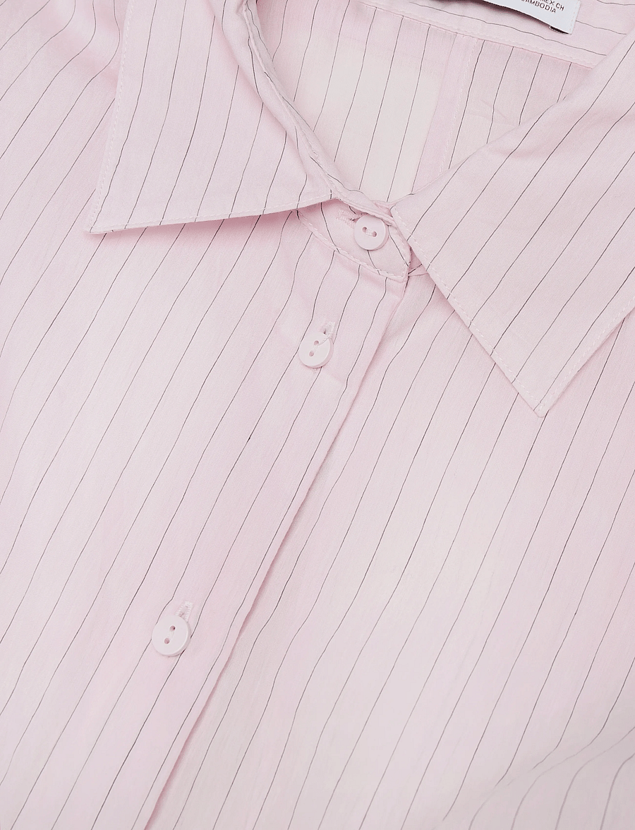 Mango - Striped blouse with bow detail - langærmede skjorter - pink - 4