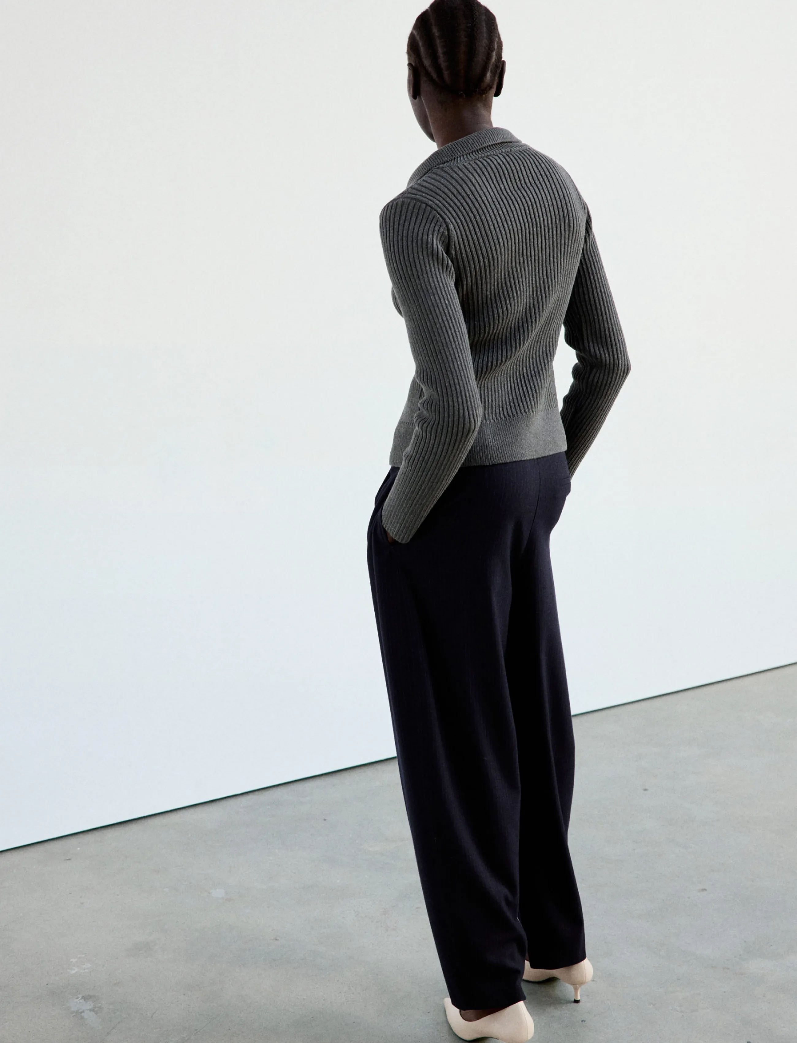 Mango - Ribbed duffle cardigan - cardigans - grey - 2