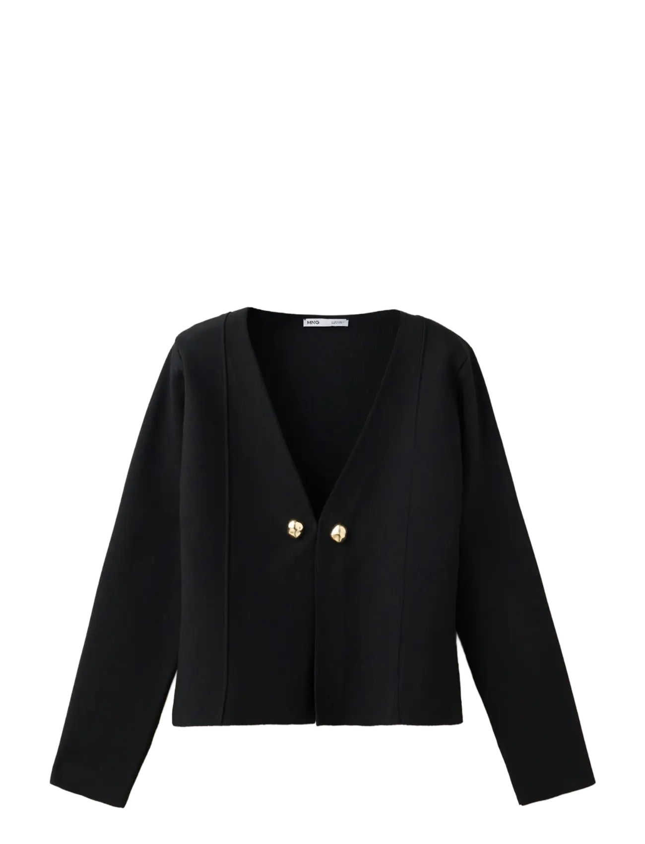 Mango - Knitted jacket with jewel buttons - black - 1
