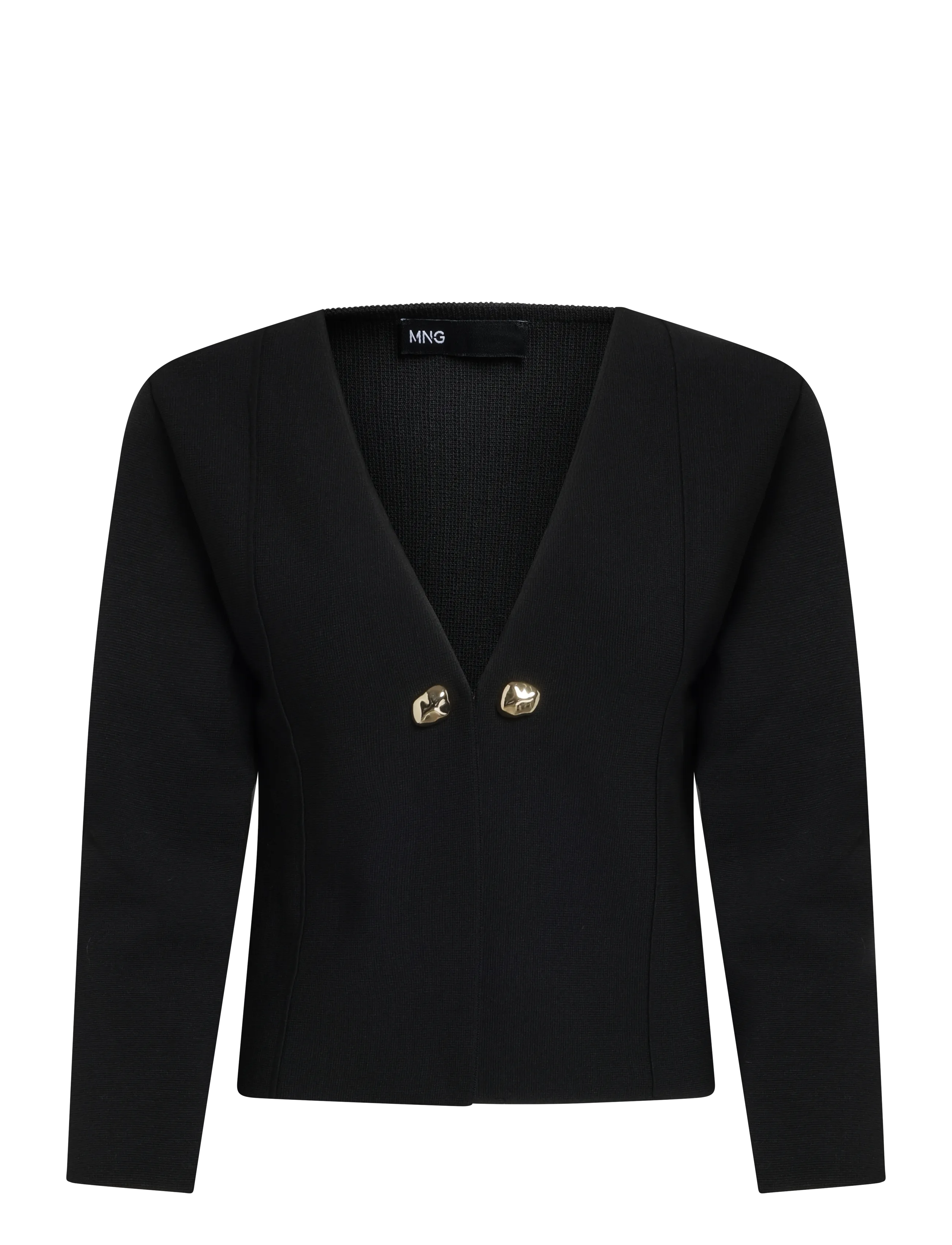 Mango - Knitted jacket with jewel buttons - lette jakker - black - 1