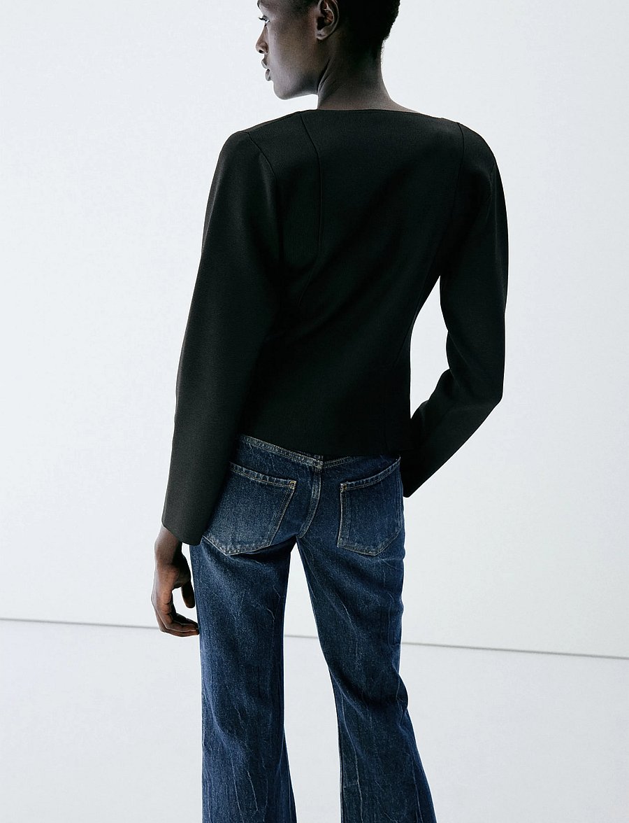 Mango - Knitted jacket with jewel buttons - lette jakker - black - 3
