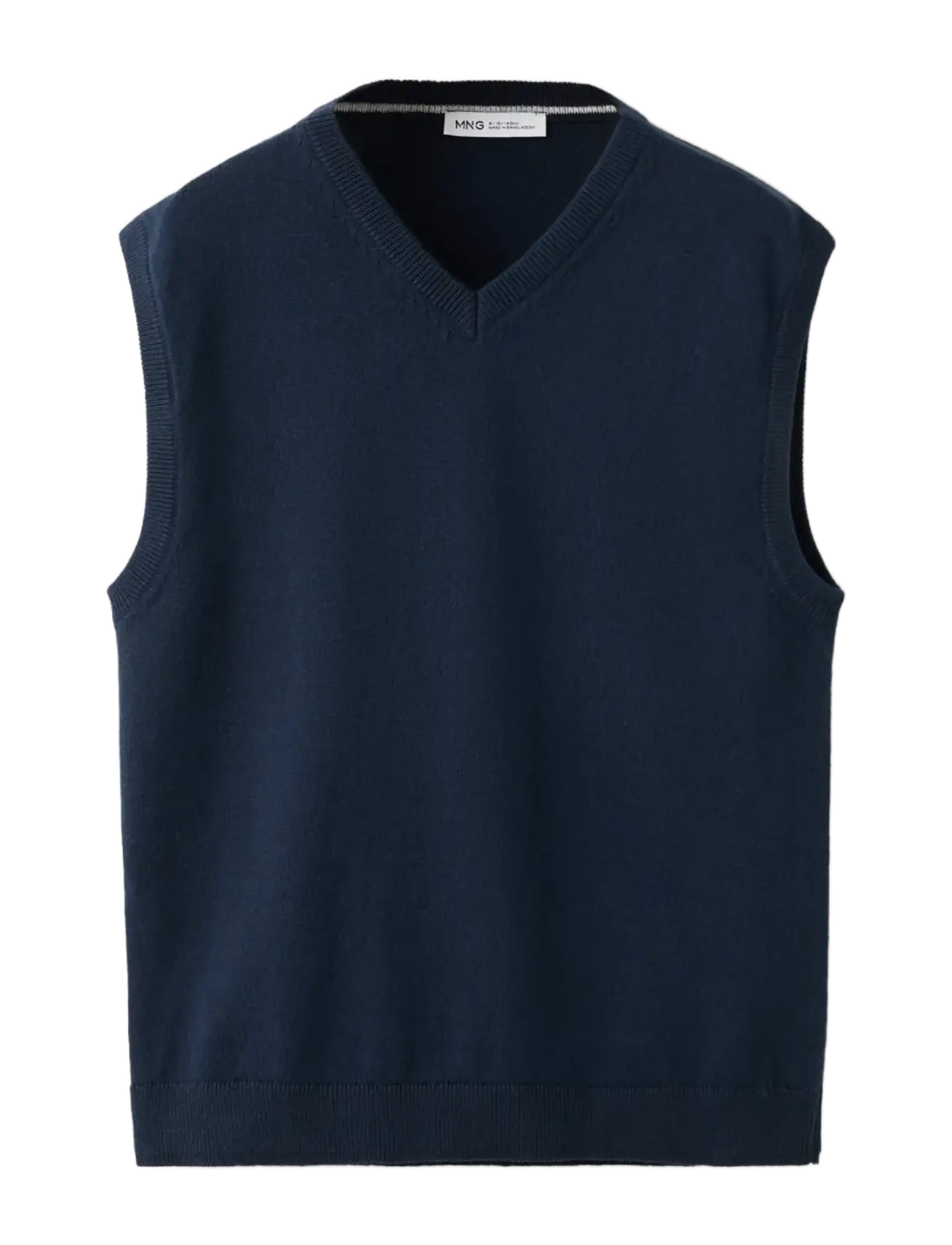 Mango Fine-knit V-neck waistcoat - Mango - NAVY / navy