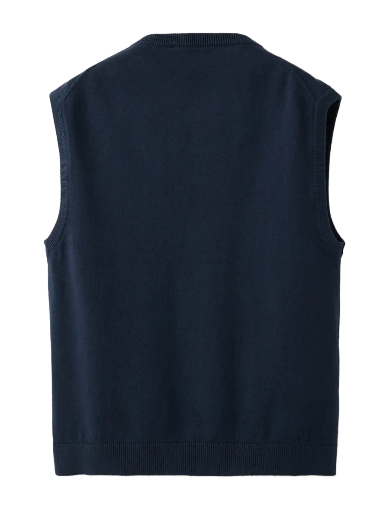 Mango - Fine-knit V-neck waistcoat - västar - navy - 1
