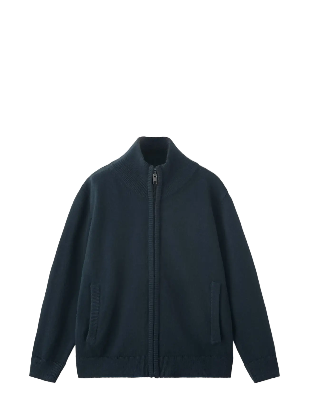 Mango 100% Cotton Zip-Up Cardigan, 110, Knitwear, Marineblau - Cardigans, Kinder