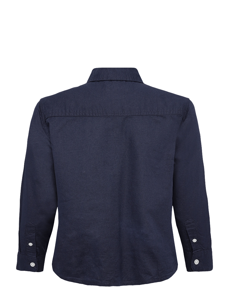 Mango - Cotton piqué shirt - langærmede skjorter - navy - 1