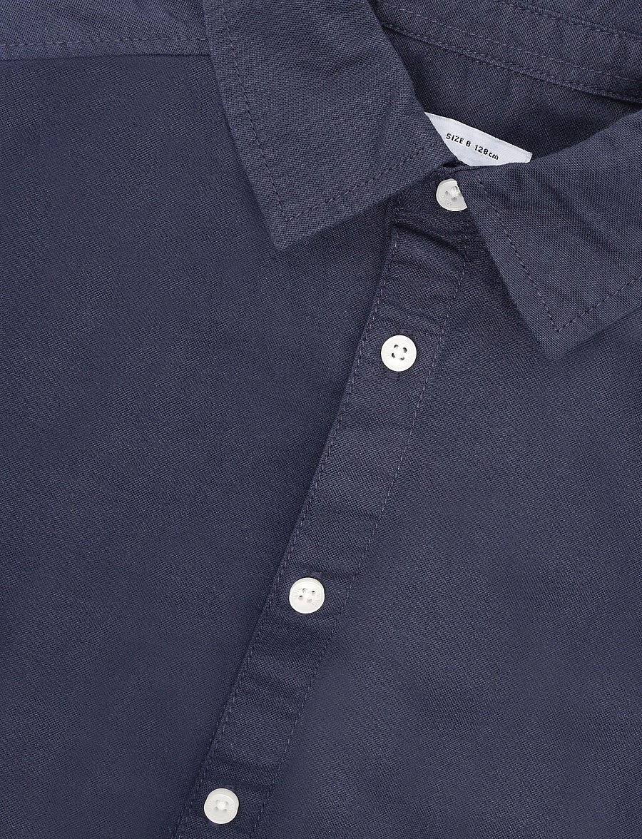 Mango - Cotton piqué shirt - langærmede skjorter - navy - 2