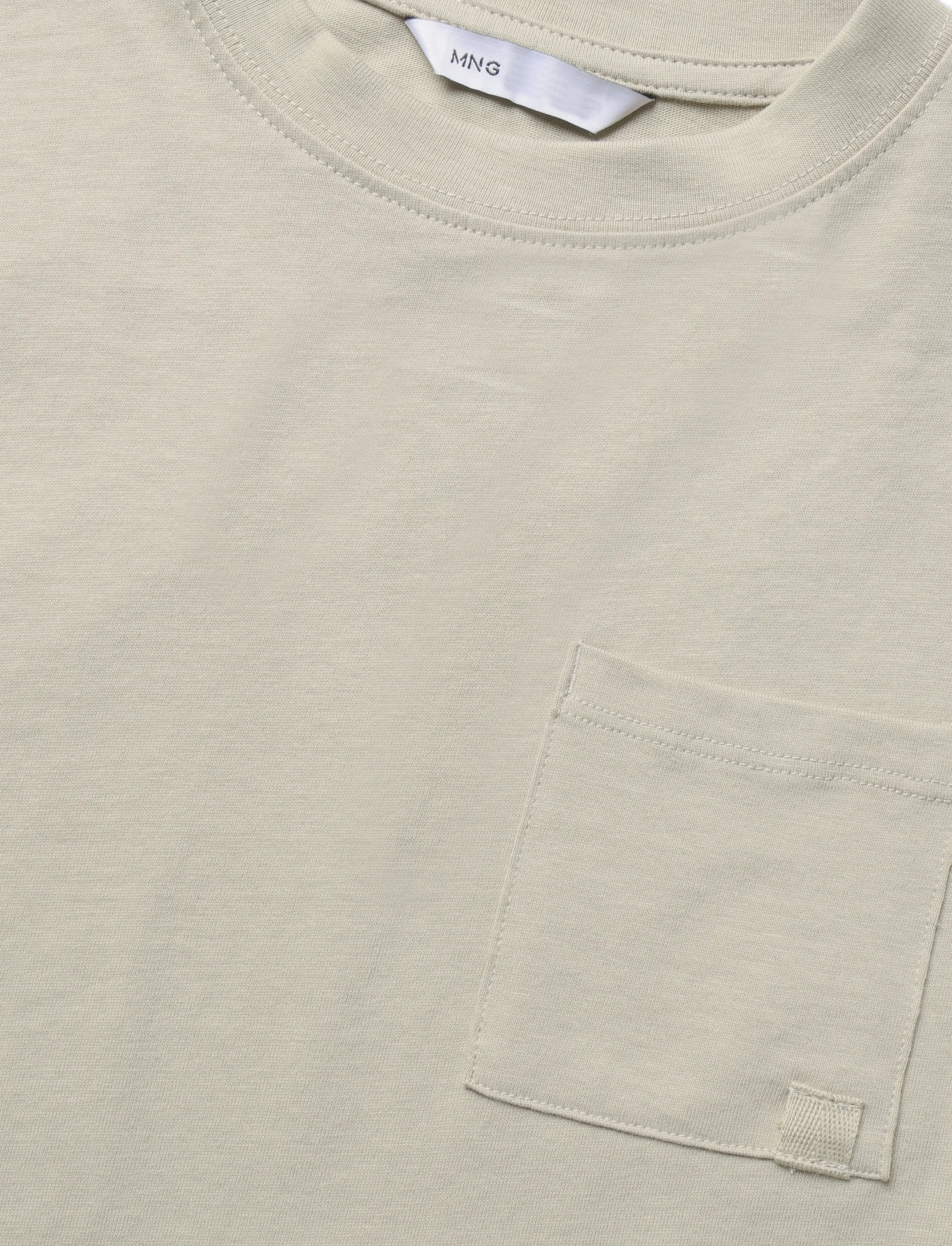 Mango - Loose fit cotton T-shirt - långärmade t-shirts - lt pastel brown - 2