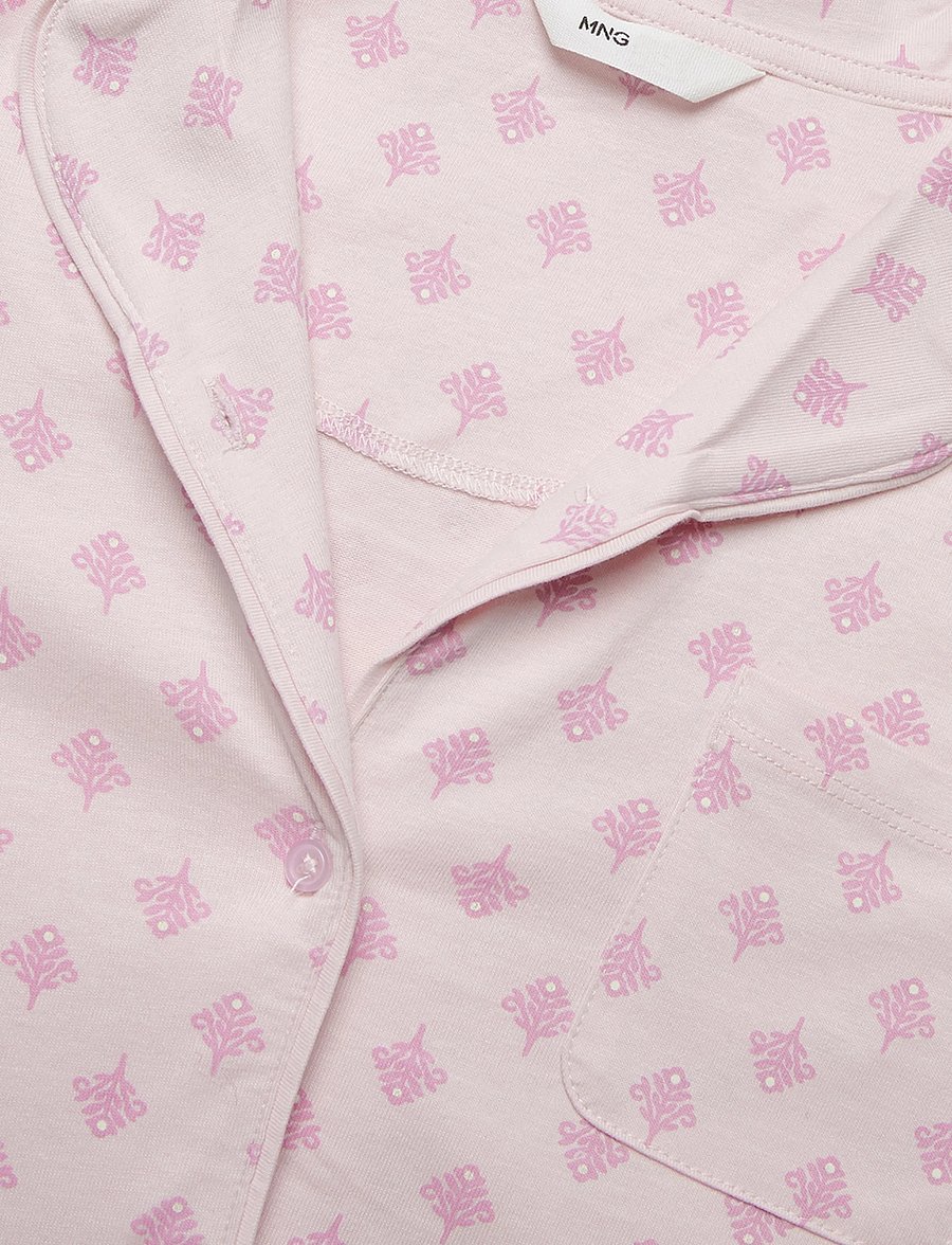 Mango - Floral-print pyjama set - pyjamassæt - pink - 2