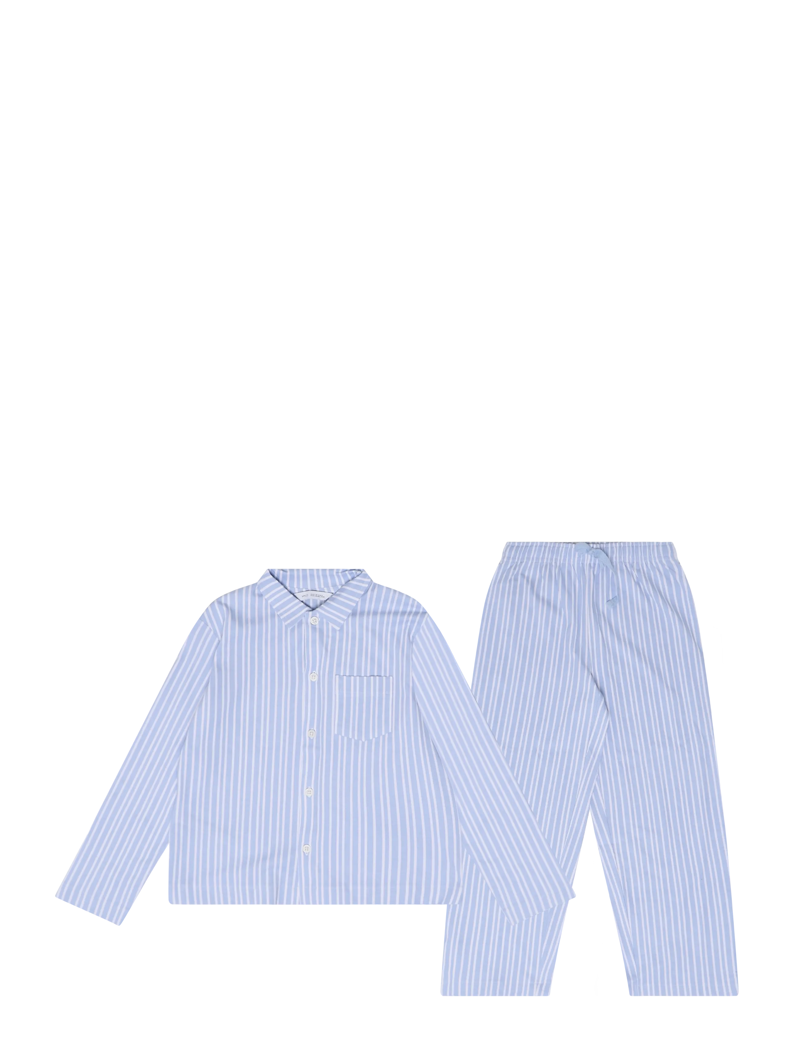 Mango Full cotton striped pyjama set - Tøj - LT-PASTEL BLUE / blue