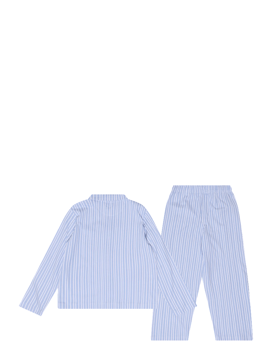 Mango - Full cotton striped pyjama set - pyjamassæt - lt-pastel blue - 1