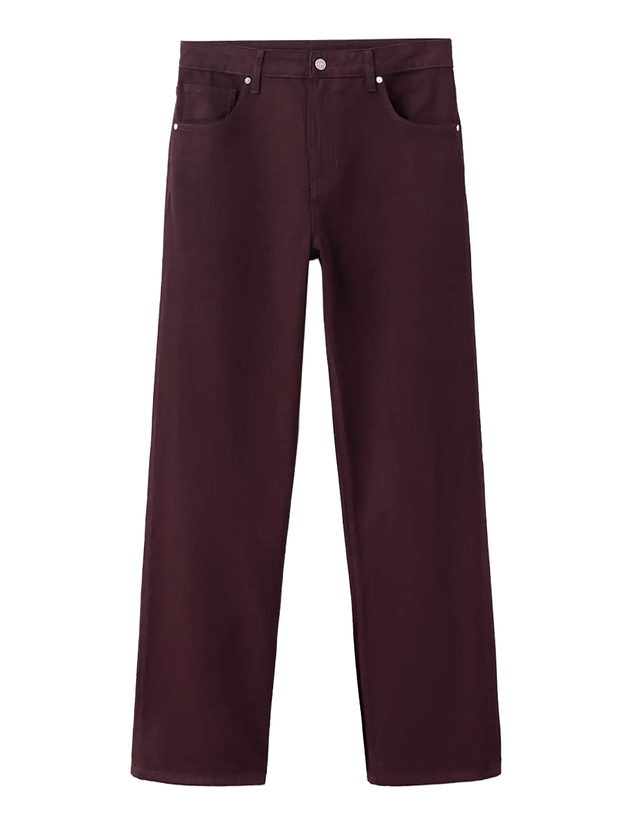 Mango - Miami medium-rise straight-fit jeans - raka jeans - dark red - 1
