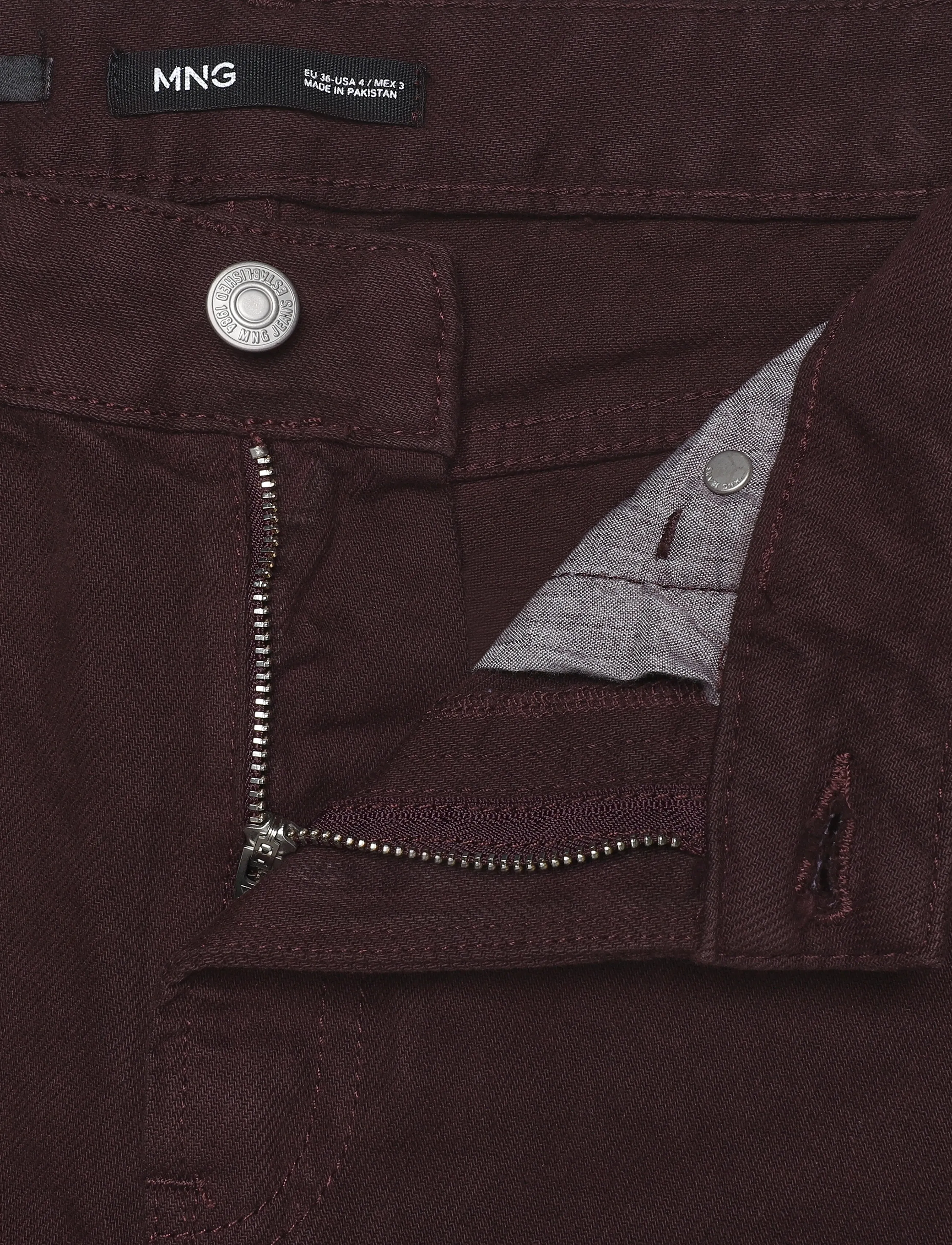 Mango - Miami medium-rise straight-fit jeans - raka jeans - dark red - 5