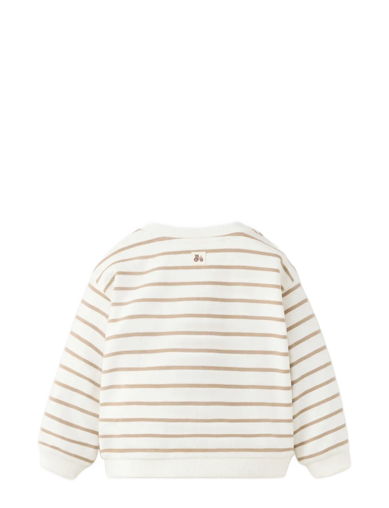 Mango - Striped cotton-blend sweatshirt - sweatshirts - natural white - 1
