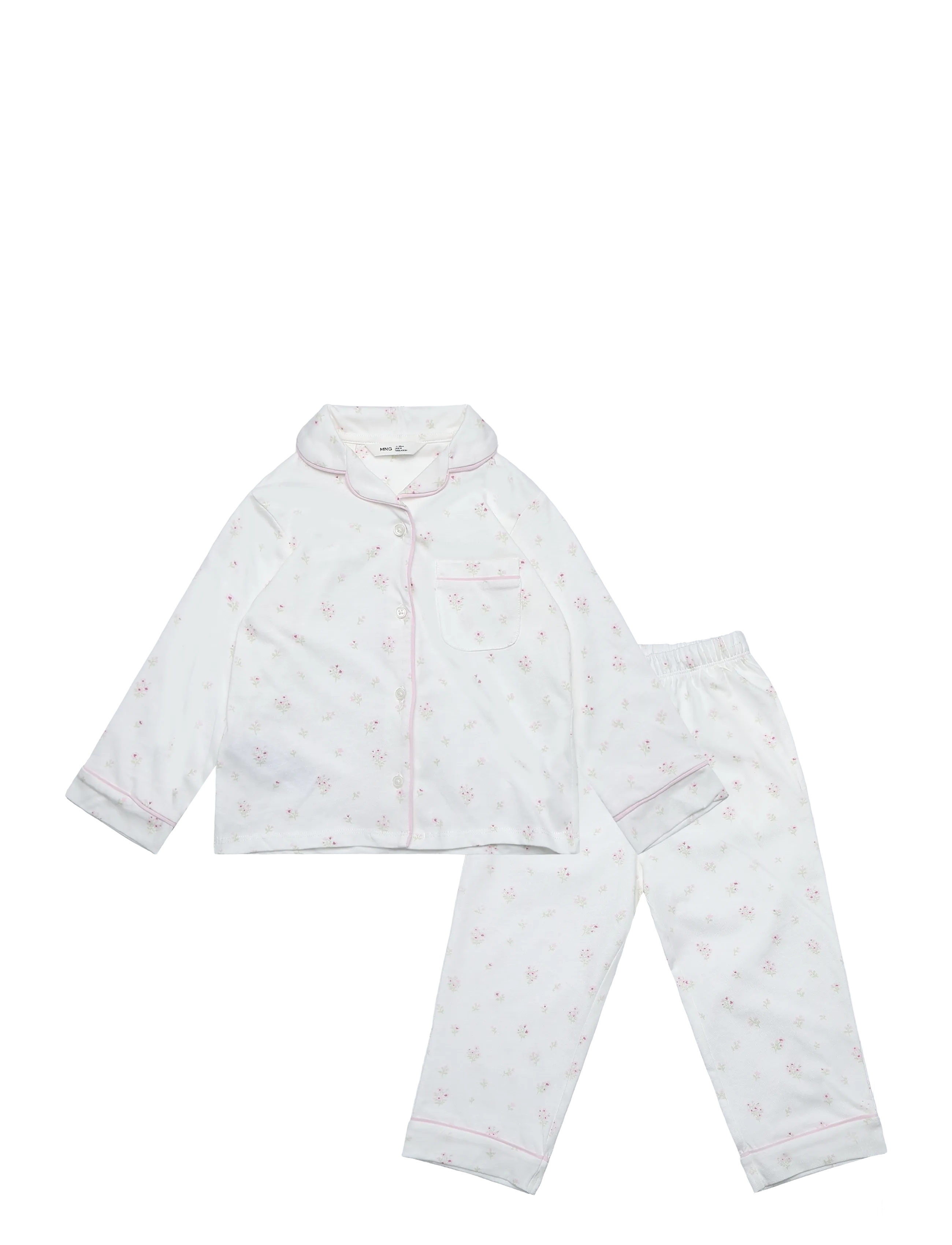 Mango Floral-print pyjama set - Tøj - NATURAL WHITE / white