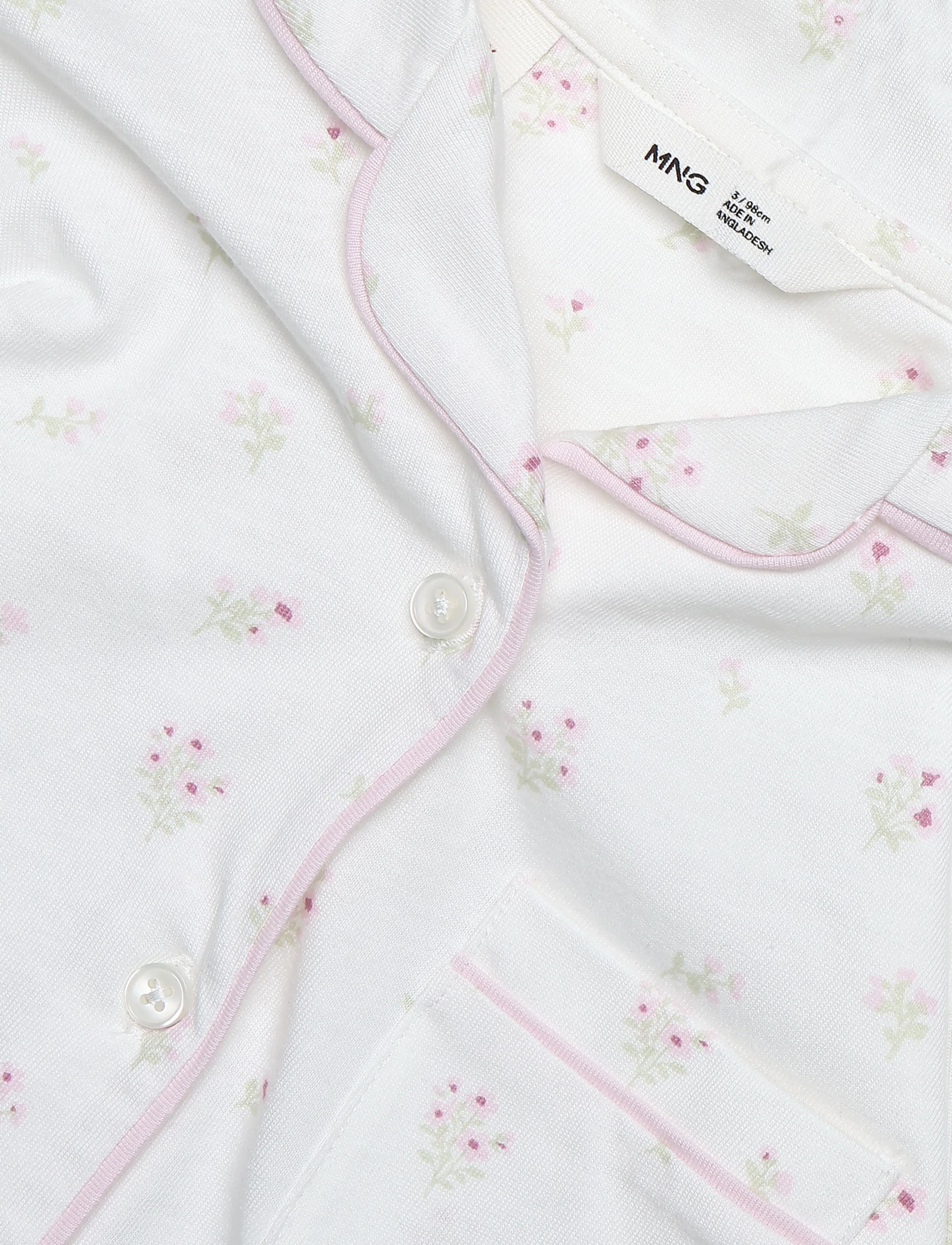 Mango - Floral-print pyjama set - pyjamassæt - natural white - 4