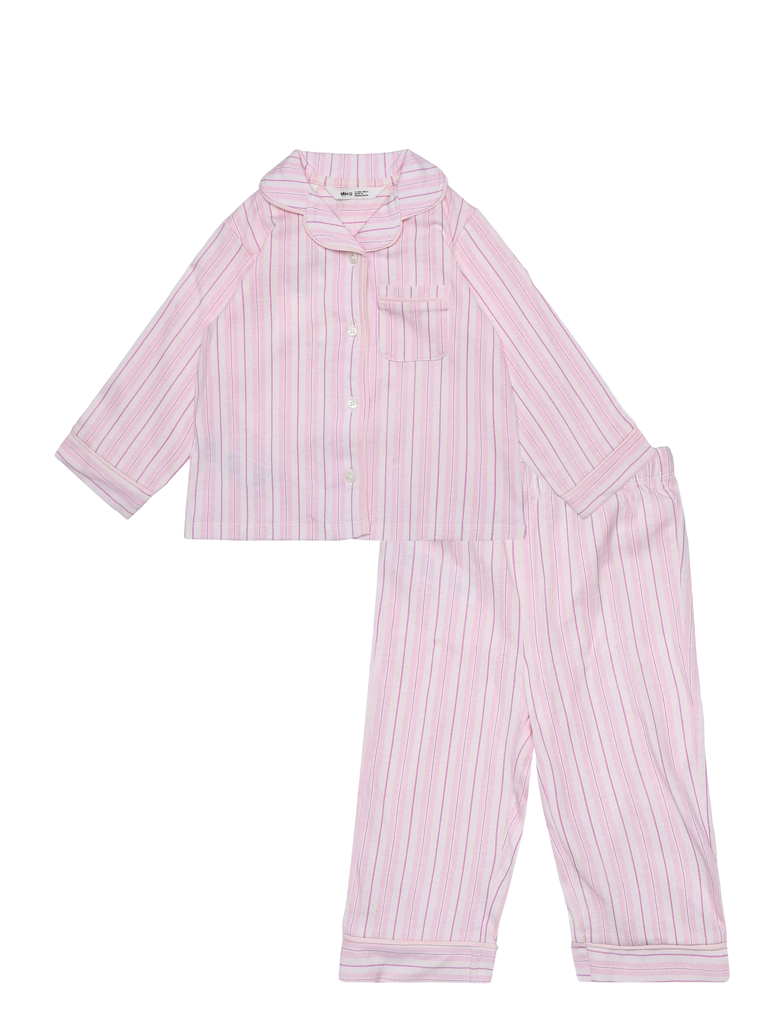 Mango Striped pyjama set - Tøj - PINK / pink/rose