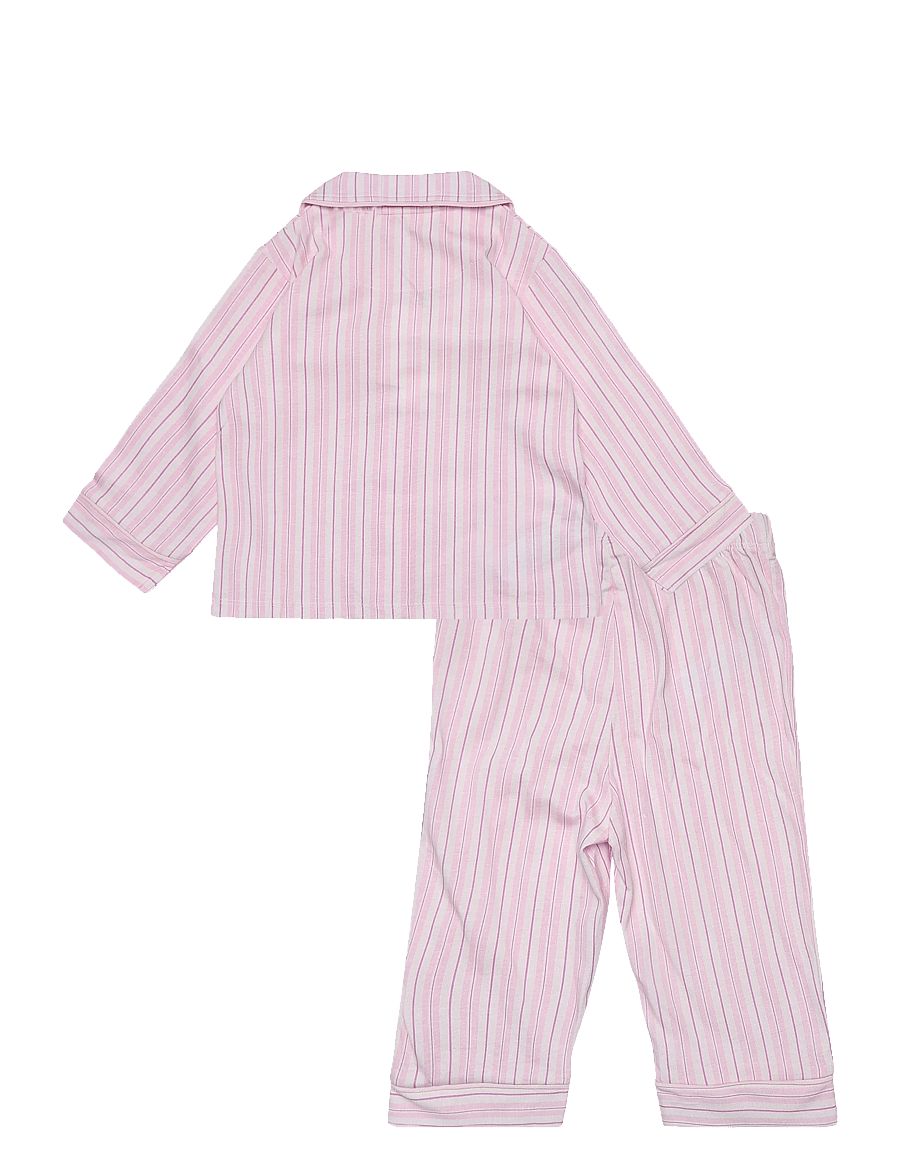 Mango - Striped pyjama set - pyjamassæt - pink - 1