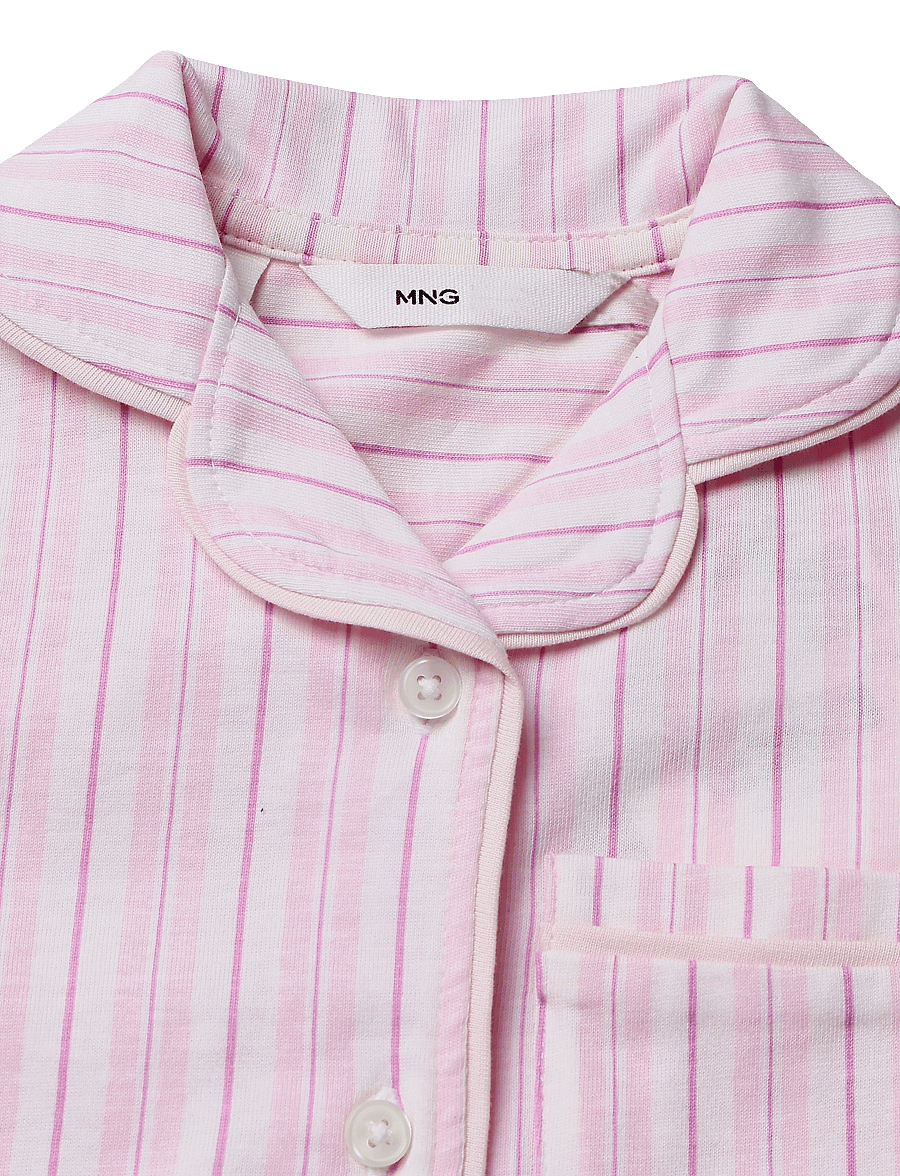 Mango - Striped pyjama set - pyjamassæt - pink - 2