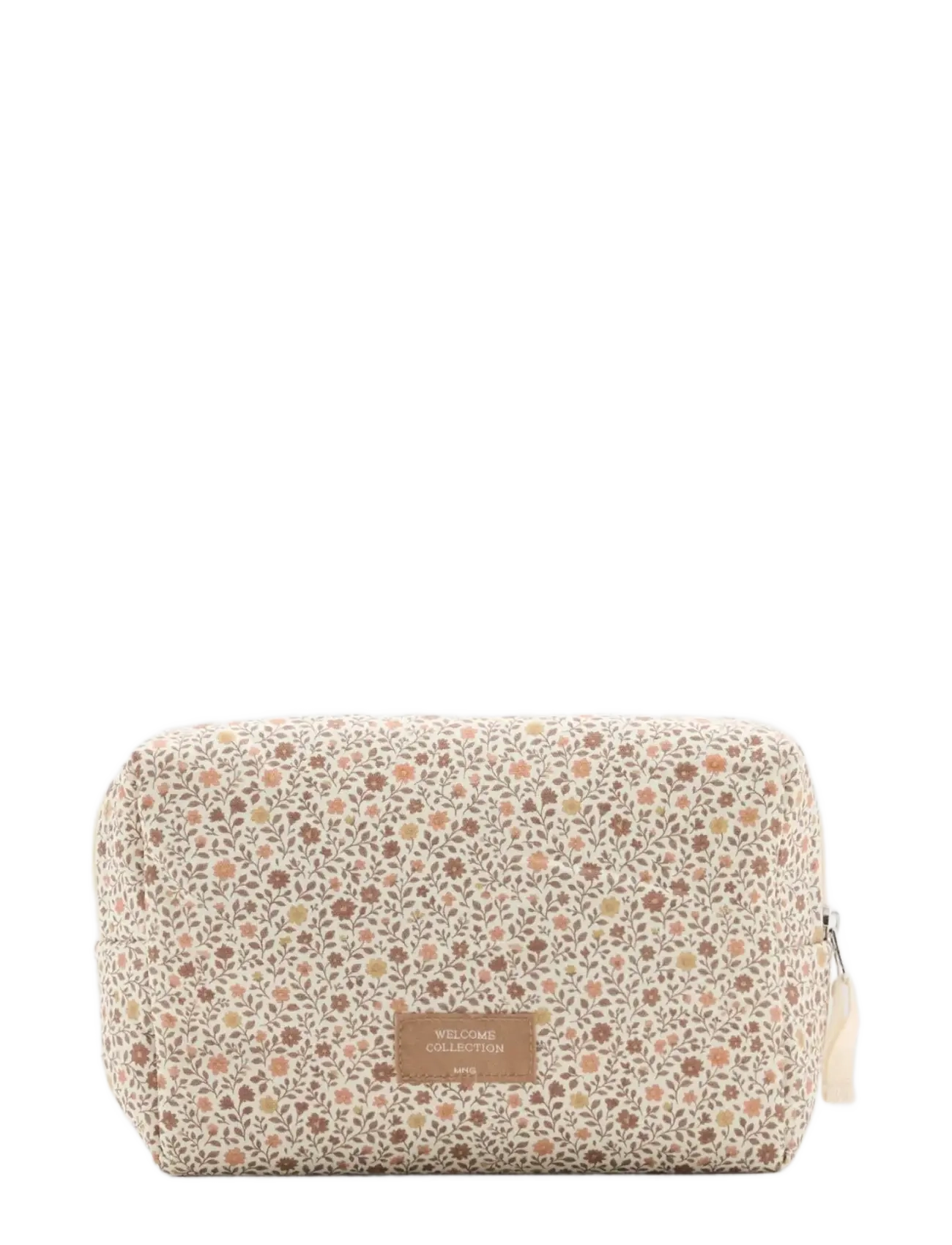 Mango Floral-print cosmetic bag - Tasker - NATURAL WHITE / cream