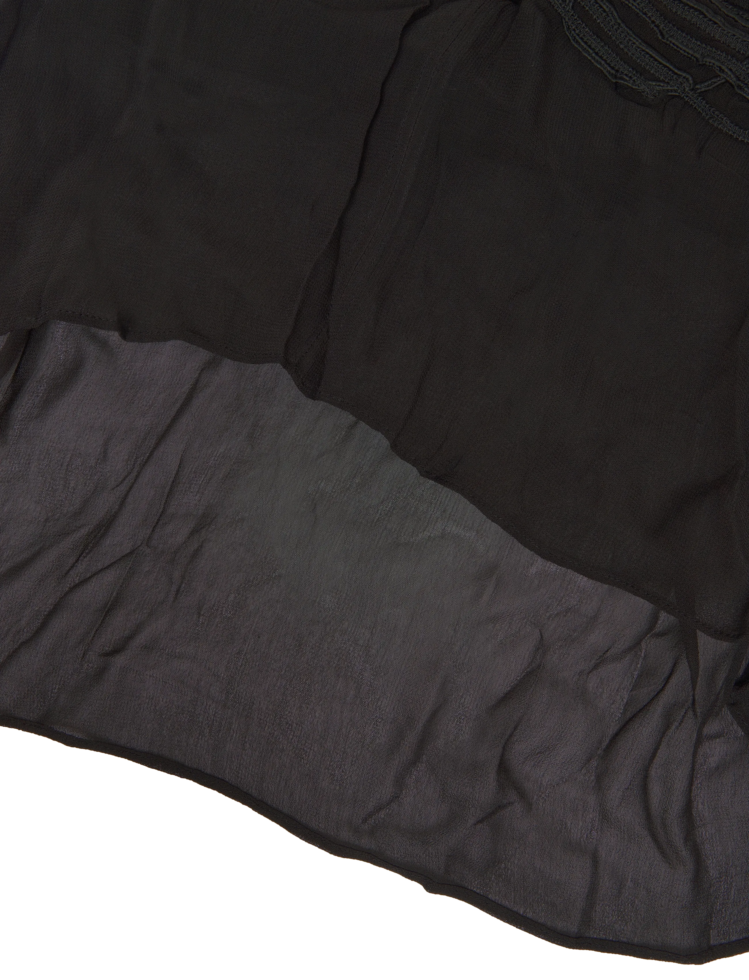 Mango - Chiffon blouse with frog closures - black - 2