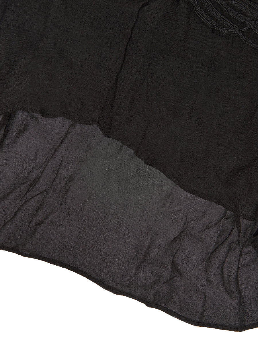 Mango - Chiffon blouse with frog closures - langærmede bluser - black - 2