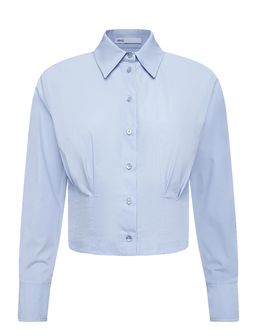 Mango - Crop top with darts - långärmade skjortor - lt-pastel blue - 1