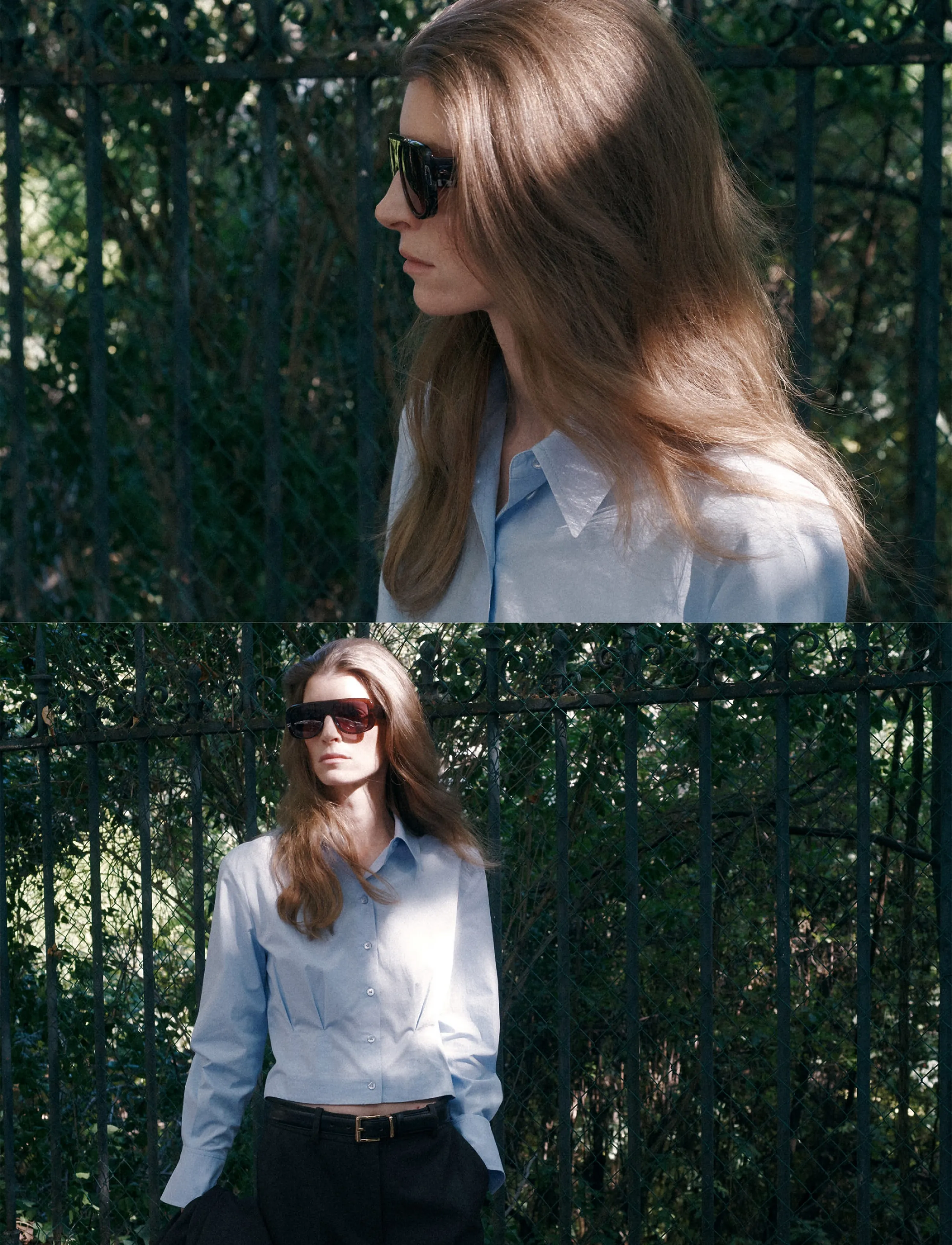 Mango Pleated cotton shirt - Langærmede skjorter - LT-PASTEL BLUE / blue
