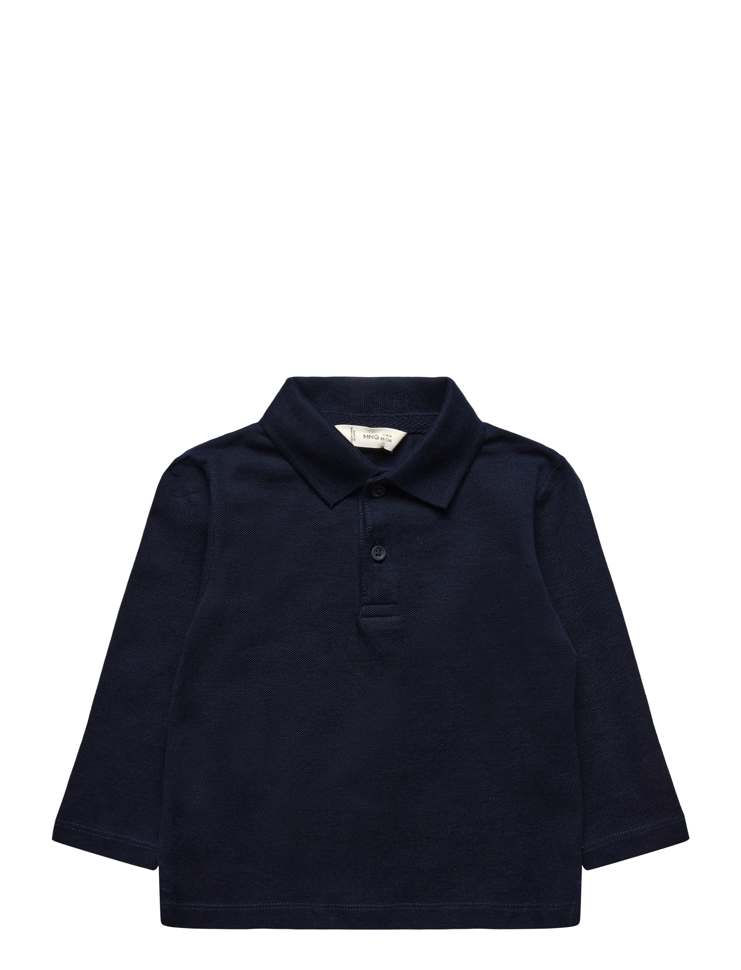 Mango Long sleeves cotton polo - Långärmade pikéer - NAVY / navy