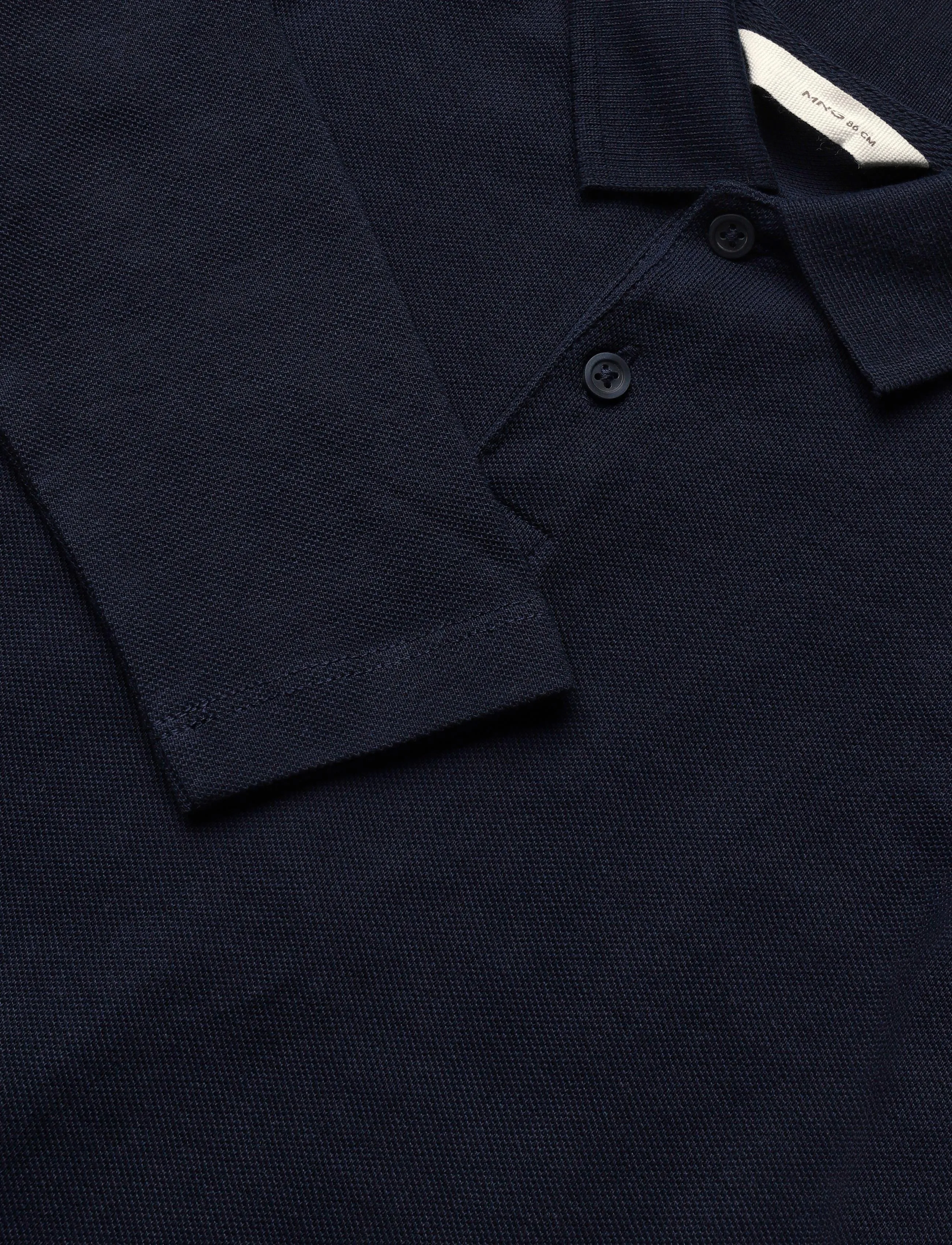 Mango - Long sleeves cotton polo - langærmede poloer - navy - 2