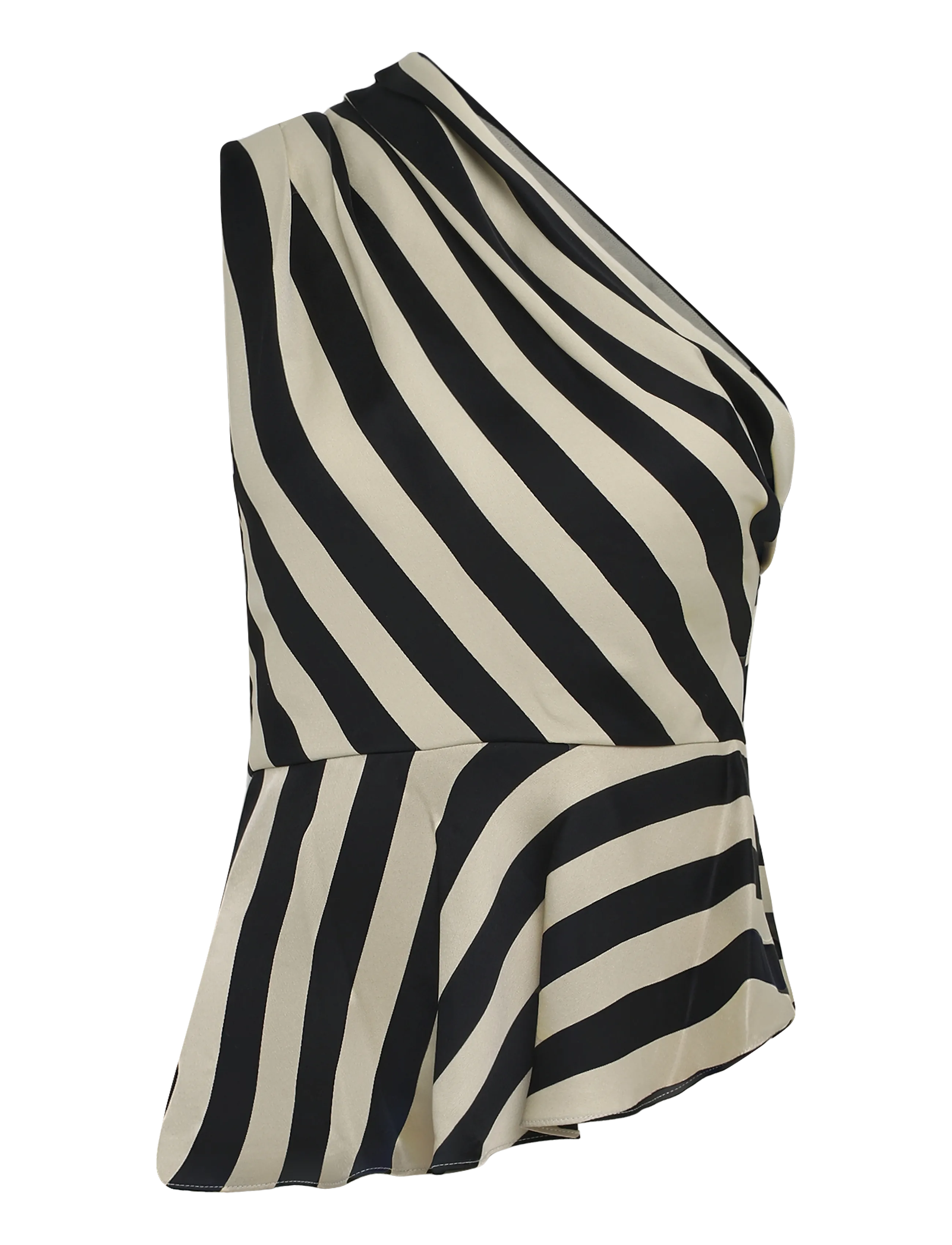 Mango Striped asymmetrical top - T-shirts & Toppe - LIGHT BEIGE / beige