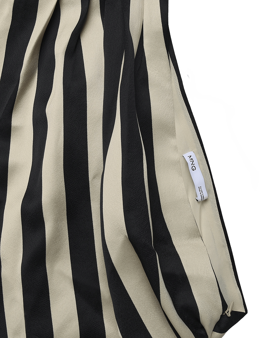 Mango - Striped asymmetrical top - linnen - light beige - 2