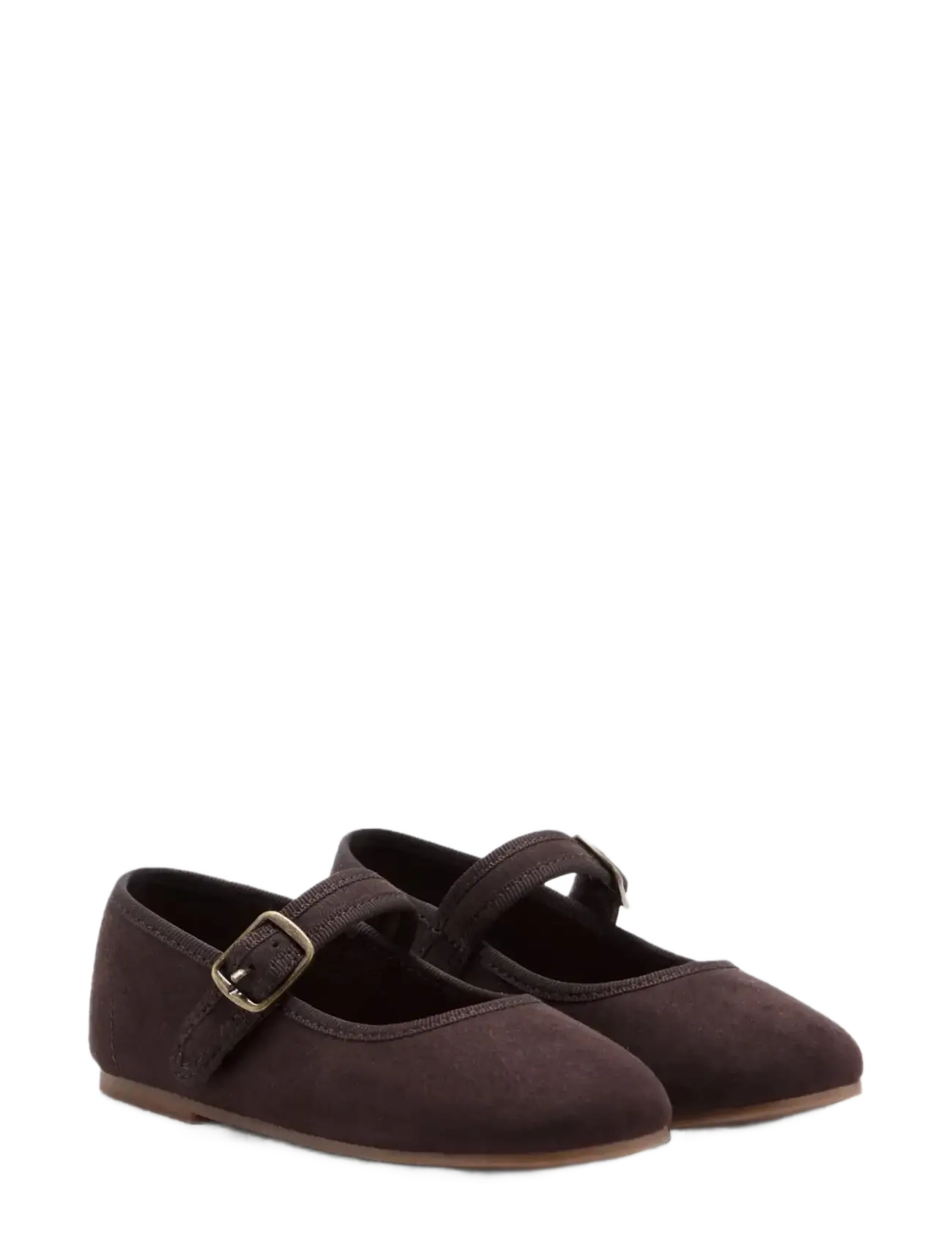 Mango Suede-effect ballerina with buckle - Barn 23-34 - DARK BROWN / brown