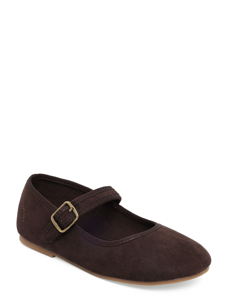 Mango - Suede-effect ballerina with buckle - ballerinaskor & slip-ons - dark brown - 0