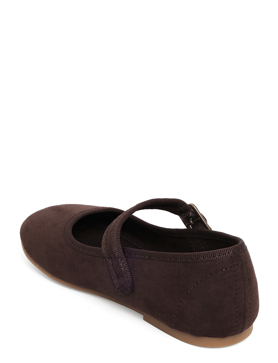 Mango - Suede-effect ballerina with buckle - ballerinaskor & slip-ons - dark brown - 1