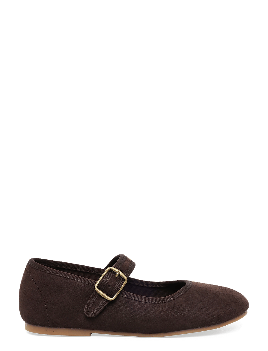 Mango - Suede-effect ballerina with buckle - ballerinaskor & slip-ons - dark brown - 2