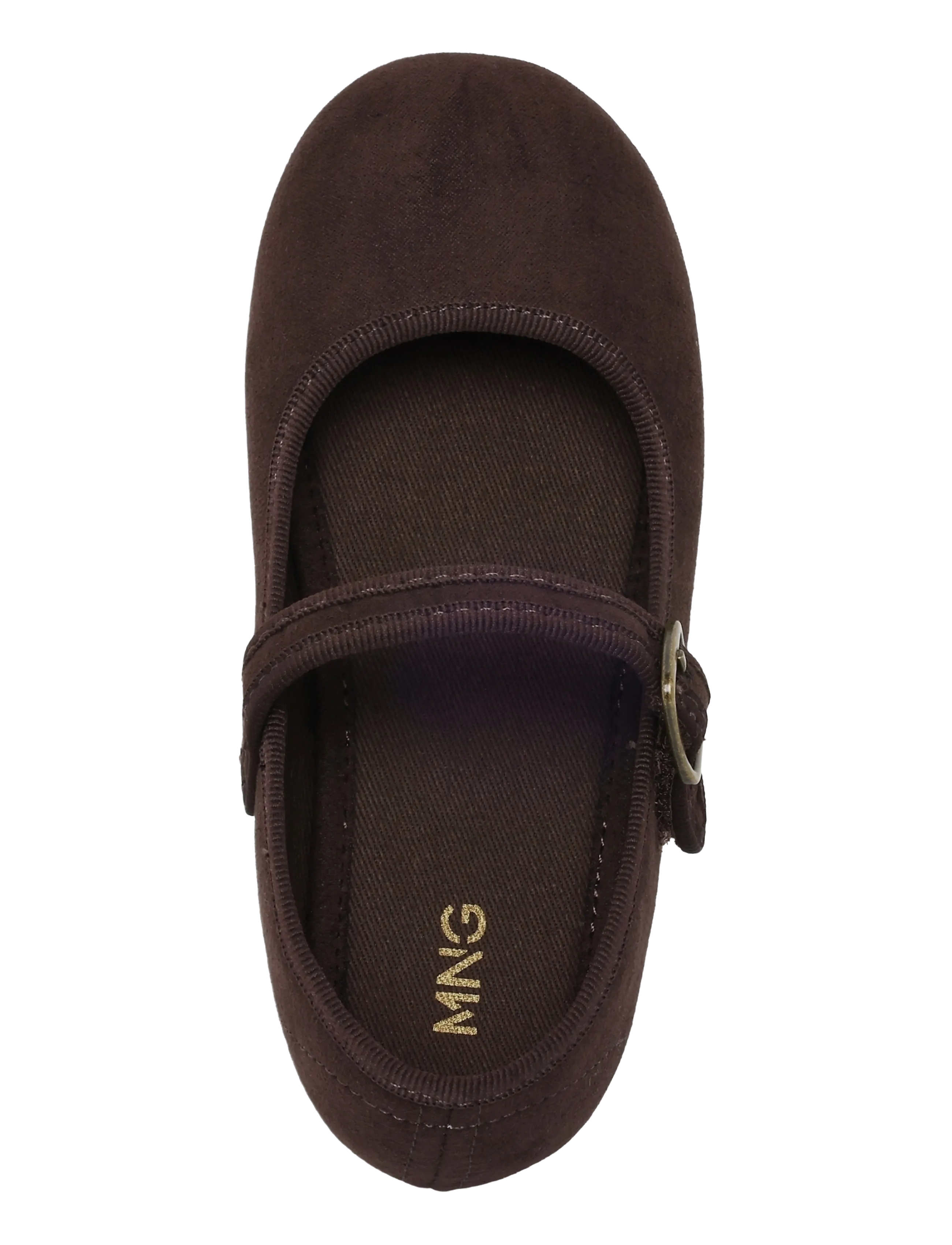 Mango - Suede-effect ballerina with buckle - ballerinaskor & slip-ons - dark brown - 3