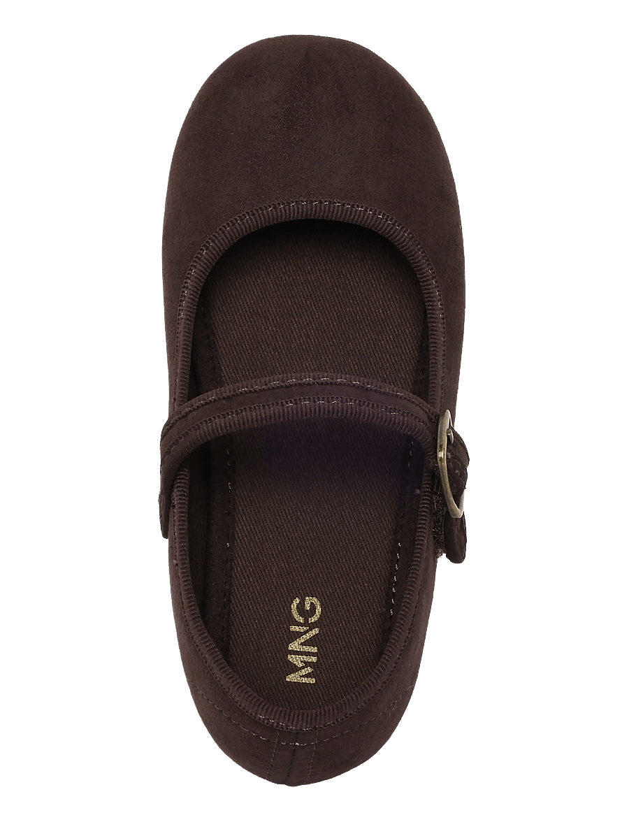 Mango - Suede-effect ballerina with buckle - ballerinaskor & slip-ons - dark brown - 3