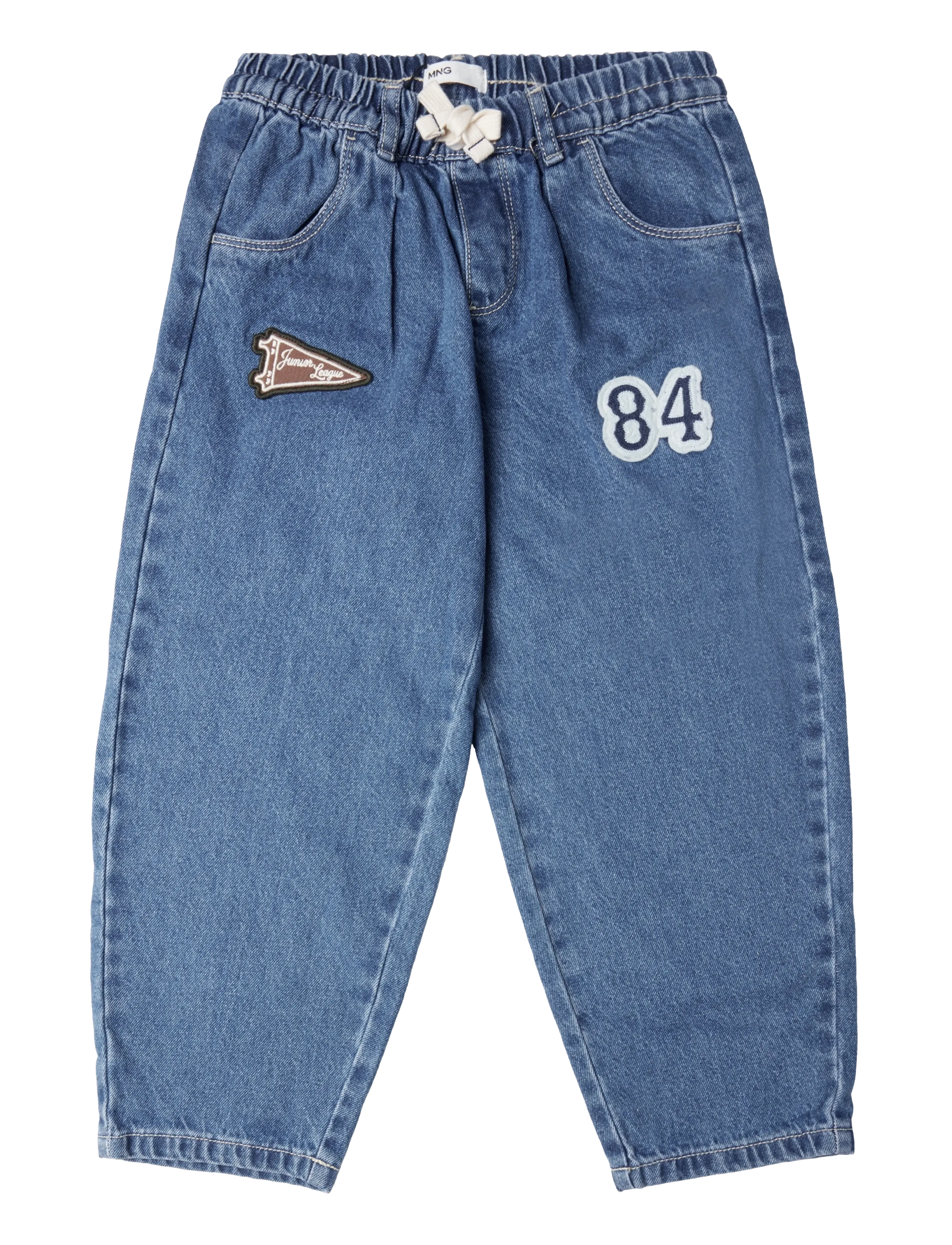 Mango Comfy-fit patch jeans - Tøj - OPEN BLUE / blue