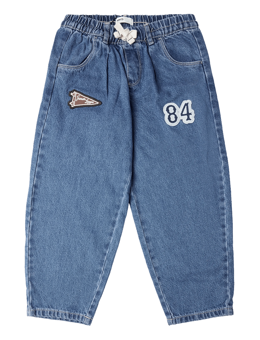 Mango - Comfy-fit patch jeans - loose jeans - open blue - 0