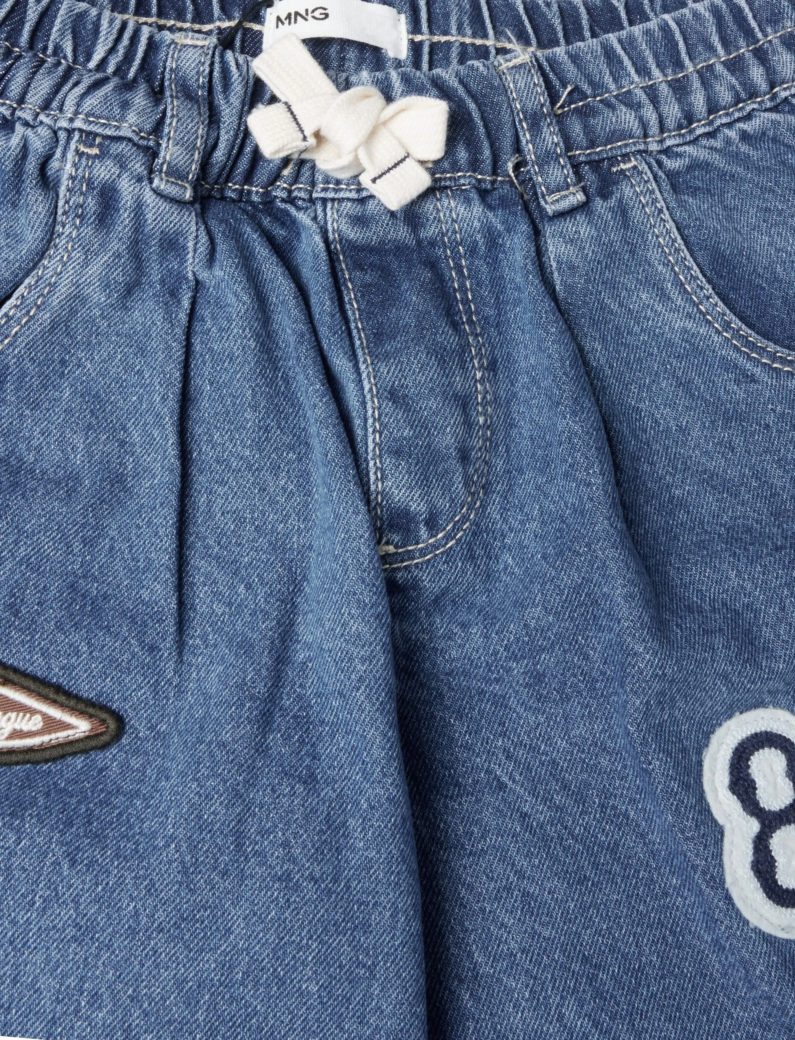 Mango - Comfy-fit patch jeans - loose jeans - open blue - 2