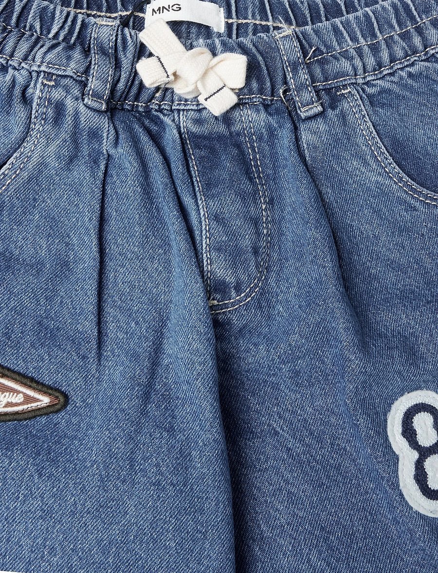 Mango - Comfy-fit patch jeans - loose jeans - open blue - 2