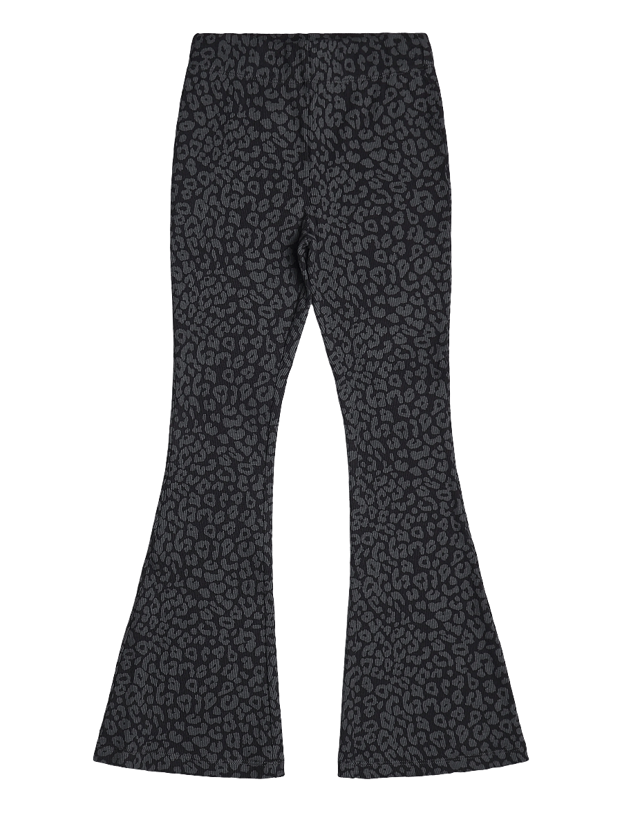 Mango - Flared animal print leggings - leggings - charcoal - 0