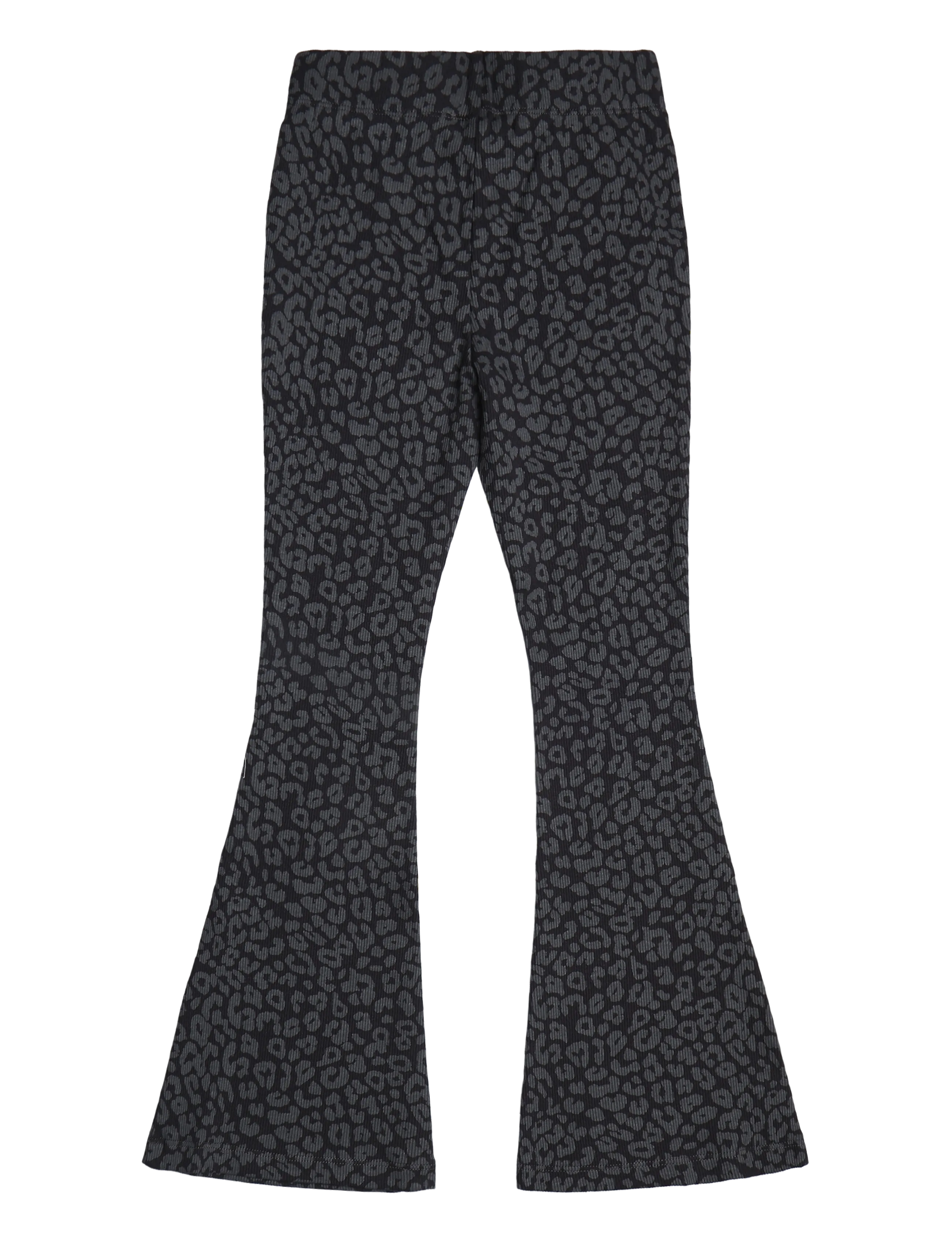 Mango - Flared animal print leggings - leggings - charcoal - 1