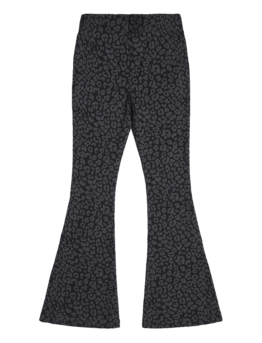 Mango - Flared animal print leggings - leggings - charcoal - 1