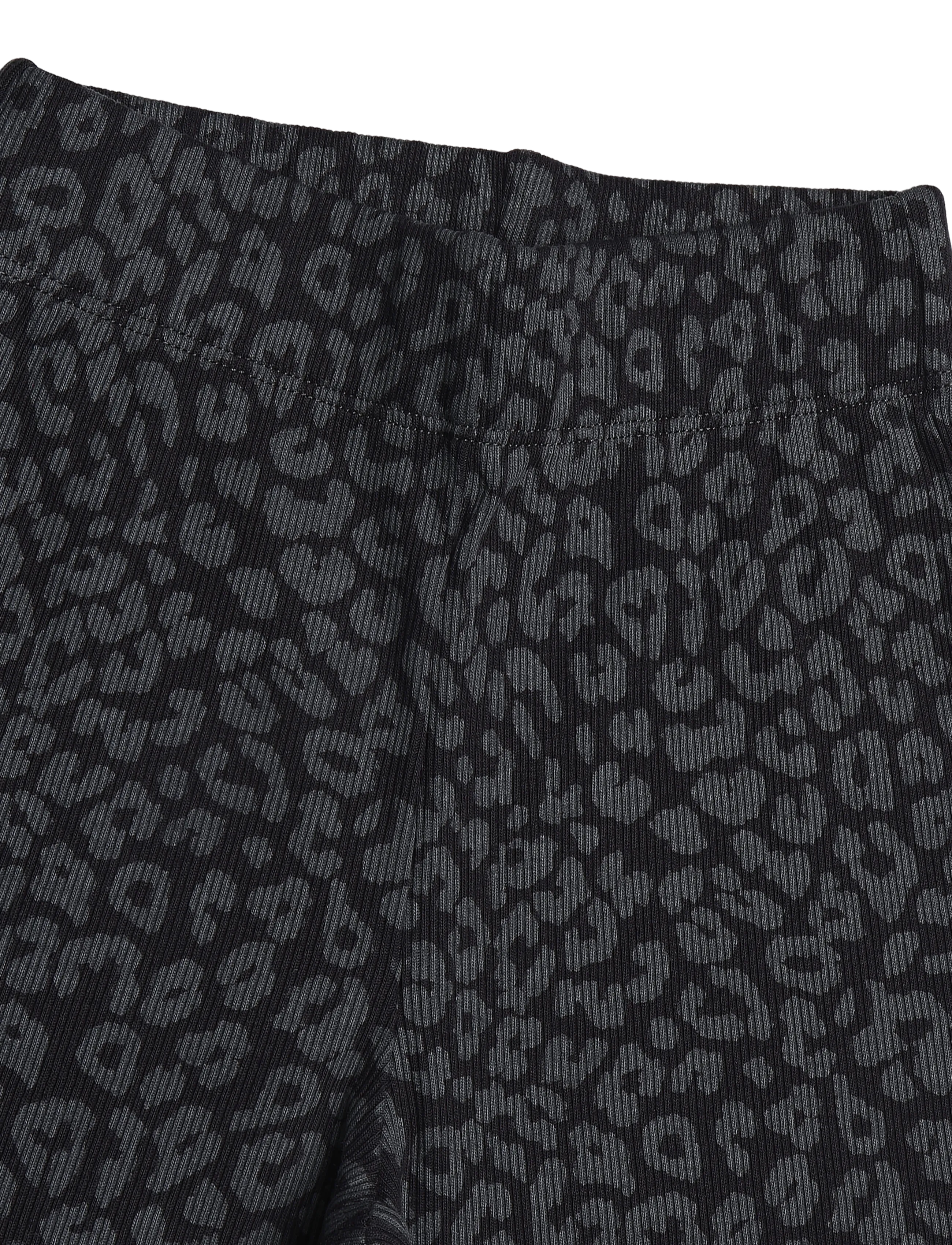 Mango - Flared animal print leggings - leggings - charcoal - 2